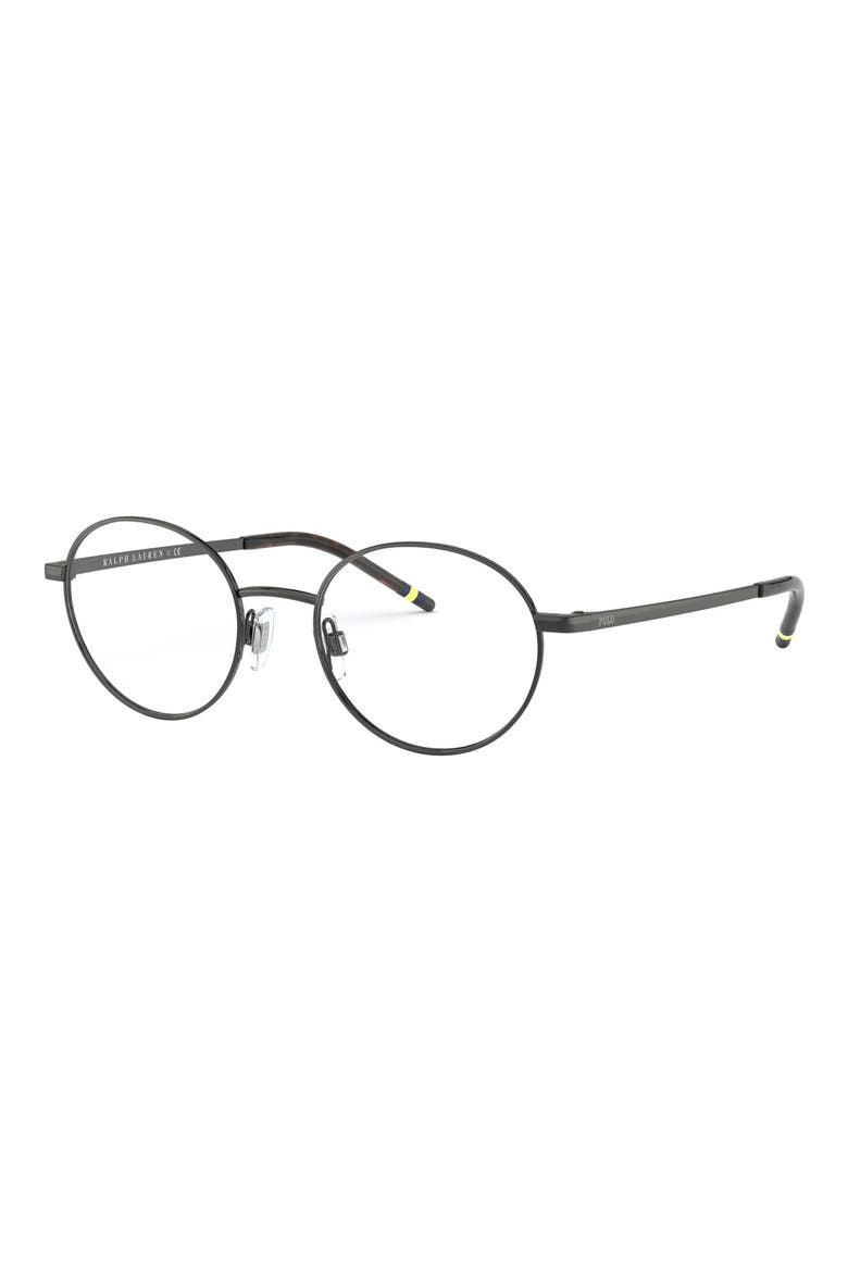 51mm Round Optical Glasses, Alternate, color, DARK GUNMETAL