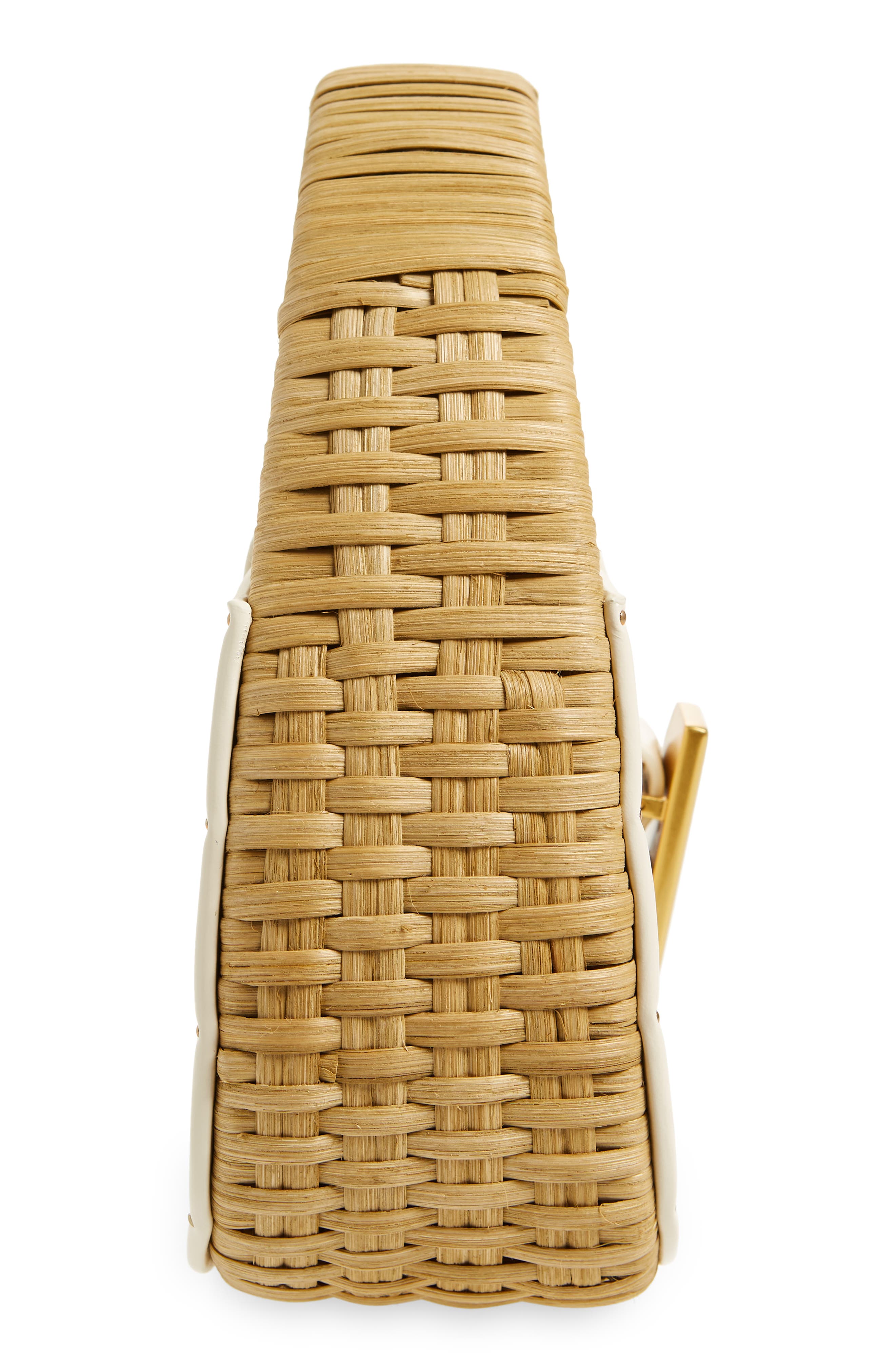 Brandon Blackwood Elyse Leather & Rattan Top Handle Bag, Alternate, color, 