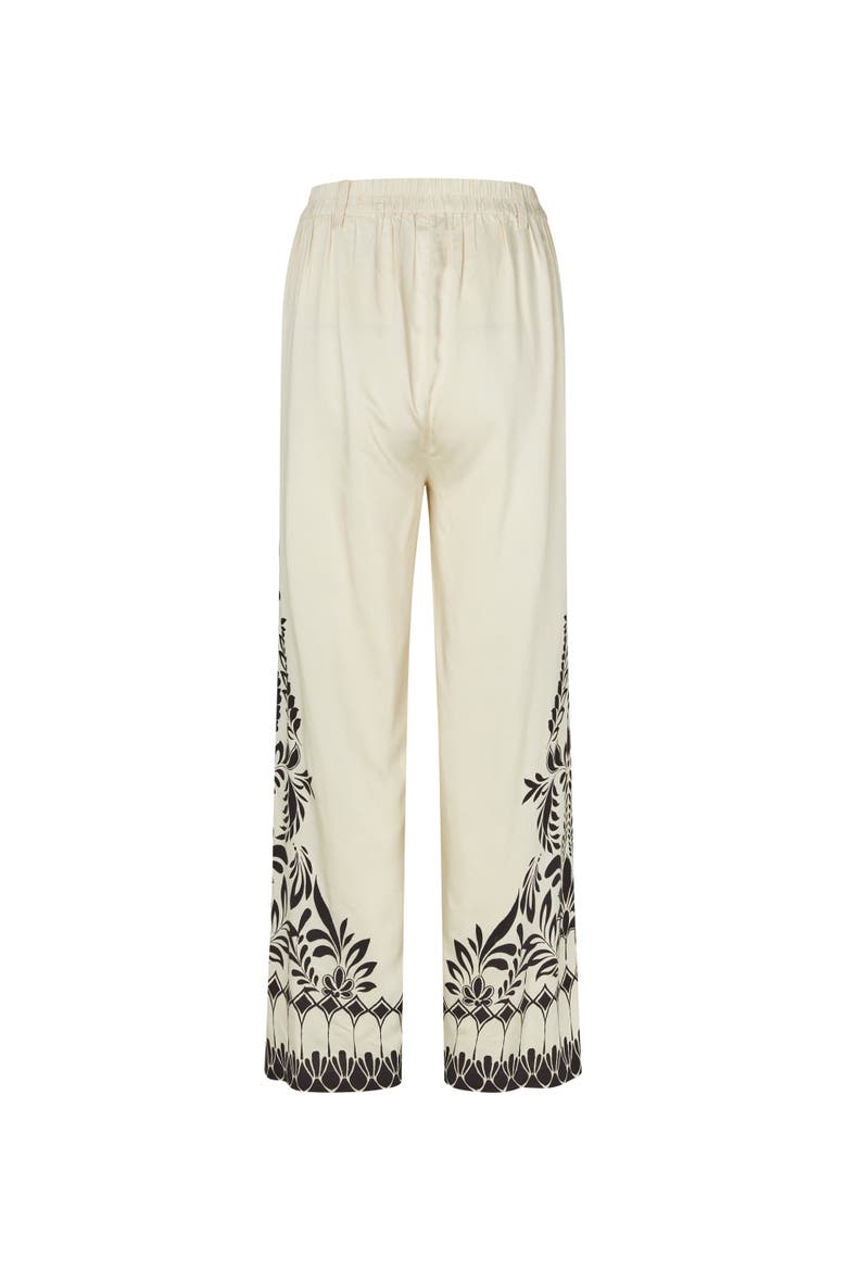 Mapelyssa Floral Border Trousers, Alternate, color, Black