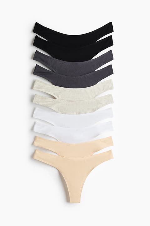 10-pack cotton thong briefs