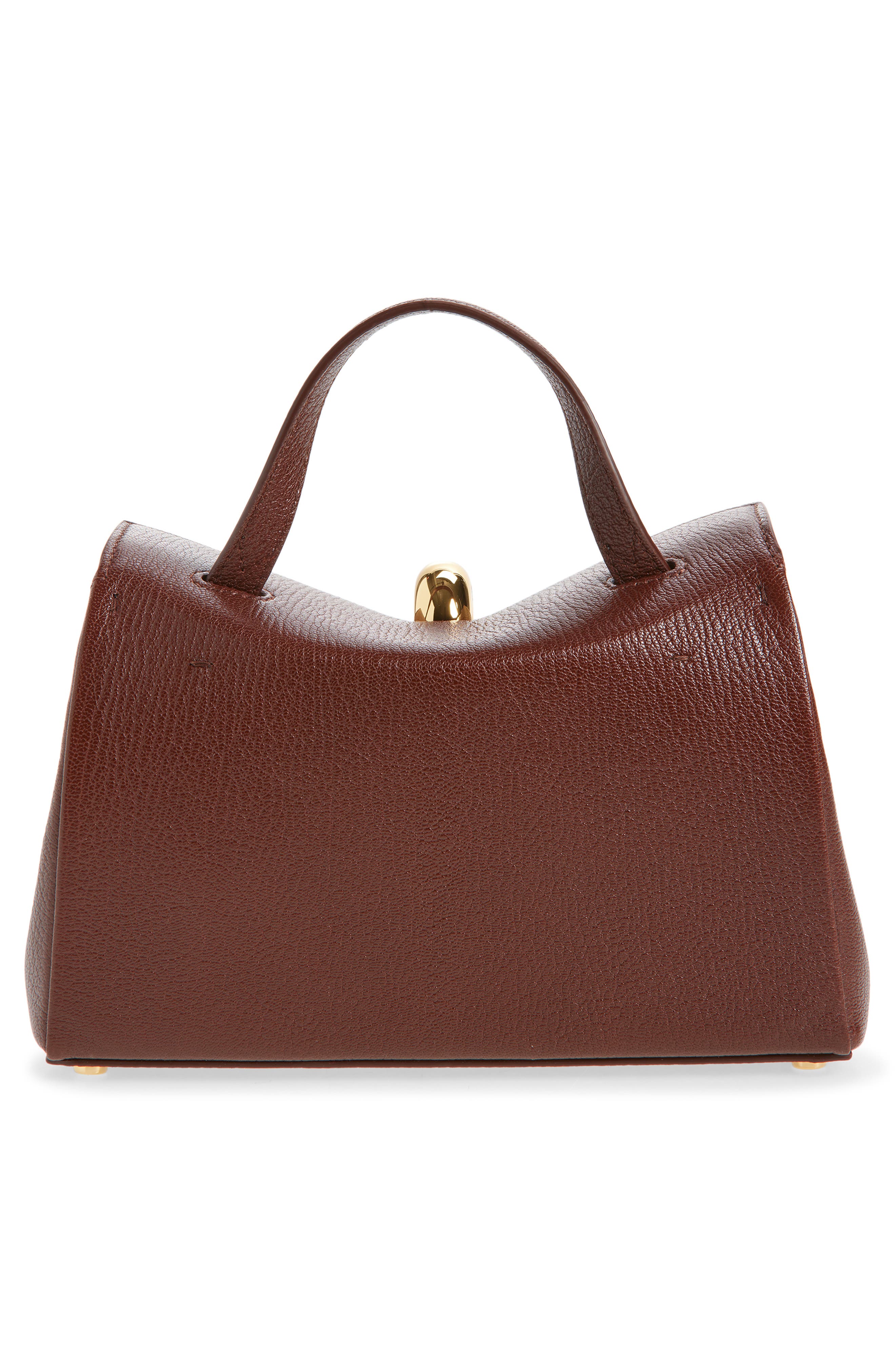 Jacquemus Le Petit Valerie Leather Top Handle Bag, Alternate, color, Brown 850