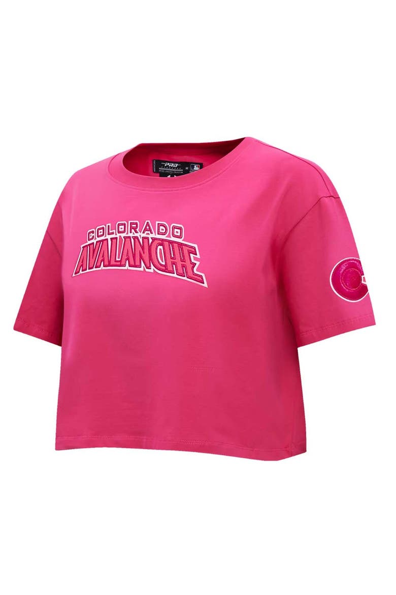 Women's Pro Standard Colorado Avalanche Triple Pink Cropped Boxy T-Shirt, Alternate, color, Pink