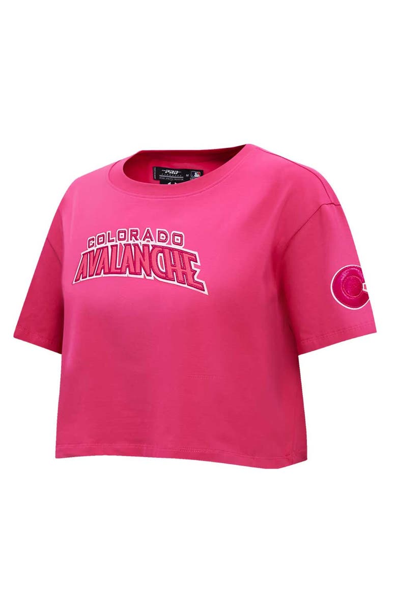 PRO STANDARD Women's Pro Standard Colorado Avalanche Triple Pink Cropped Boxy T-Shirt, Alternate, color, Pink