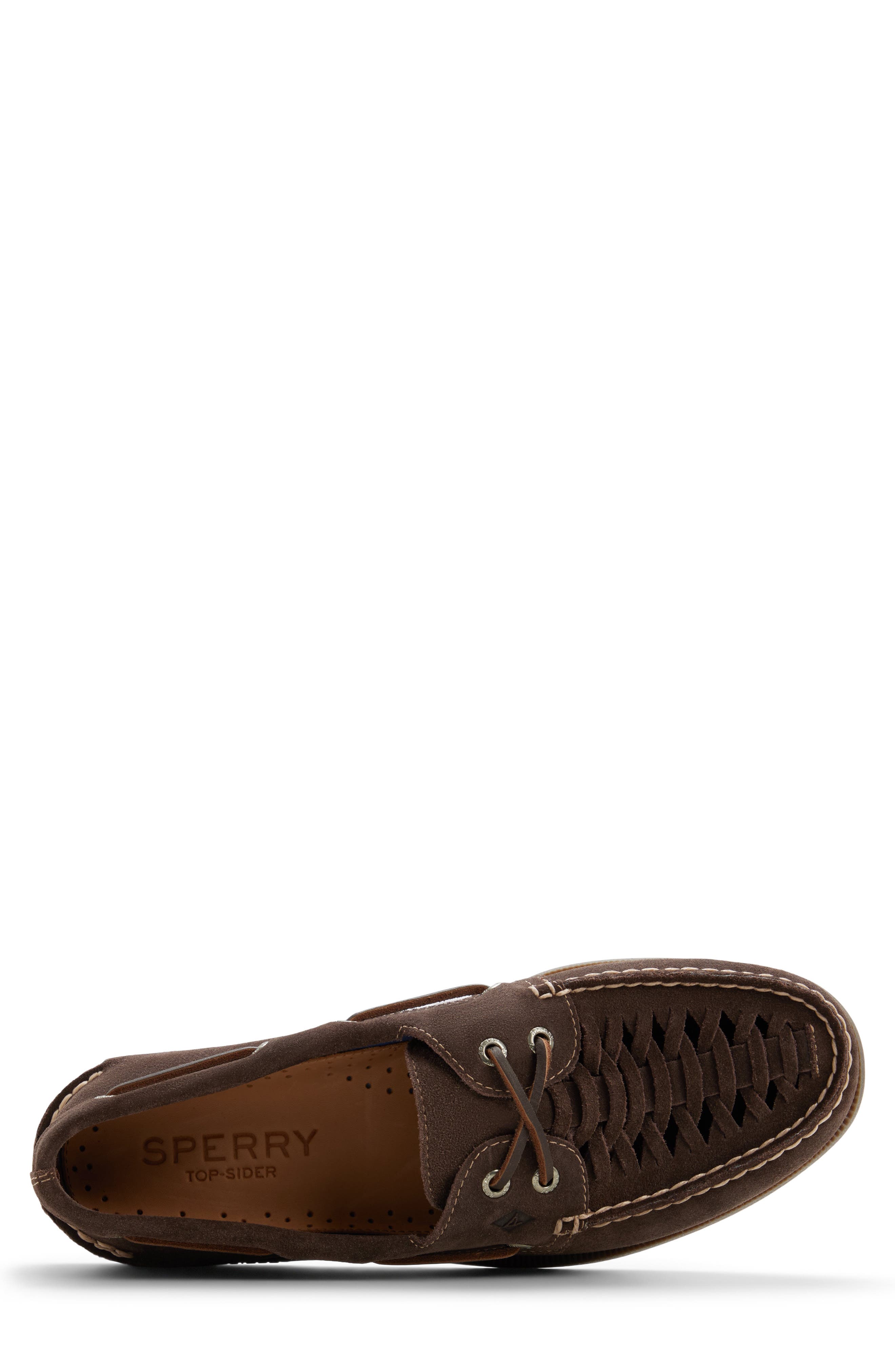 Sperry Authentic Original 2-Eye Woven Boat Shoe, Alternate, color, Dark Brown