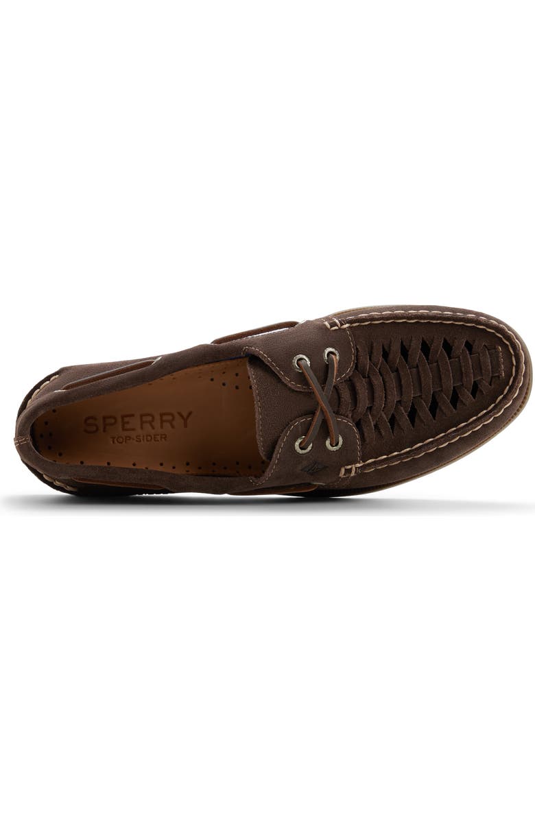 Sperry Authentic Original 2-Eye Woven Boat Shoe, Alternate, color, Dark Brown