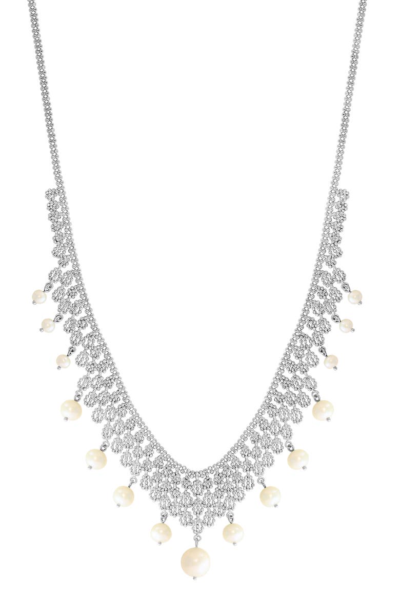Freshwater Pearl Dangle Necklace, Main, color, WHITE