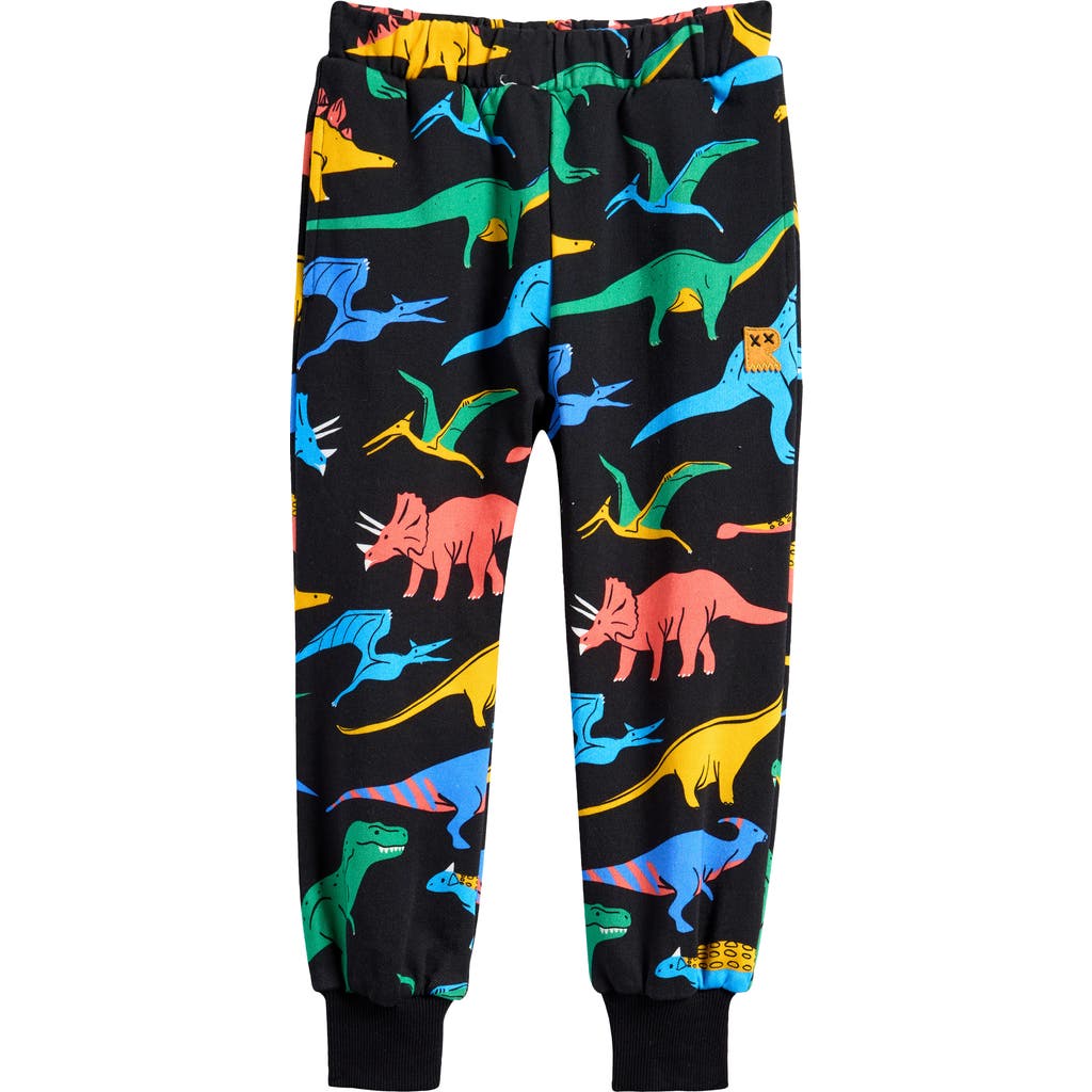 Rock Your Baby Kids' Dino French Terry Joggers in Black