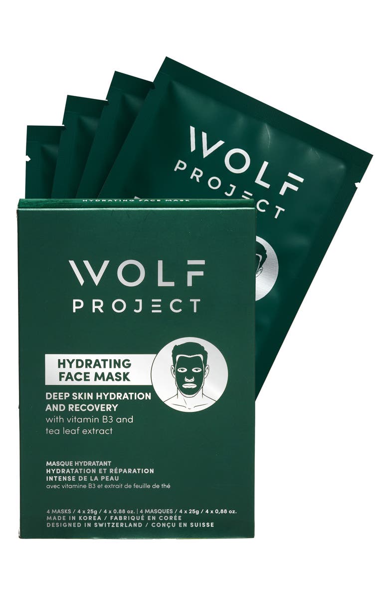 Wolf Project 4-Pack Hydrating Sheet Masks, Alternate, color, Green