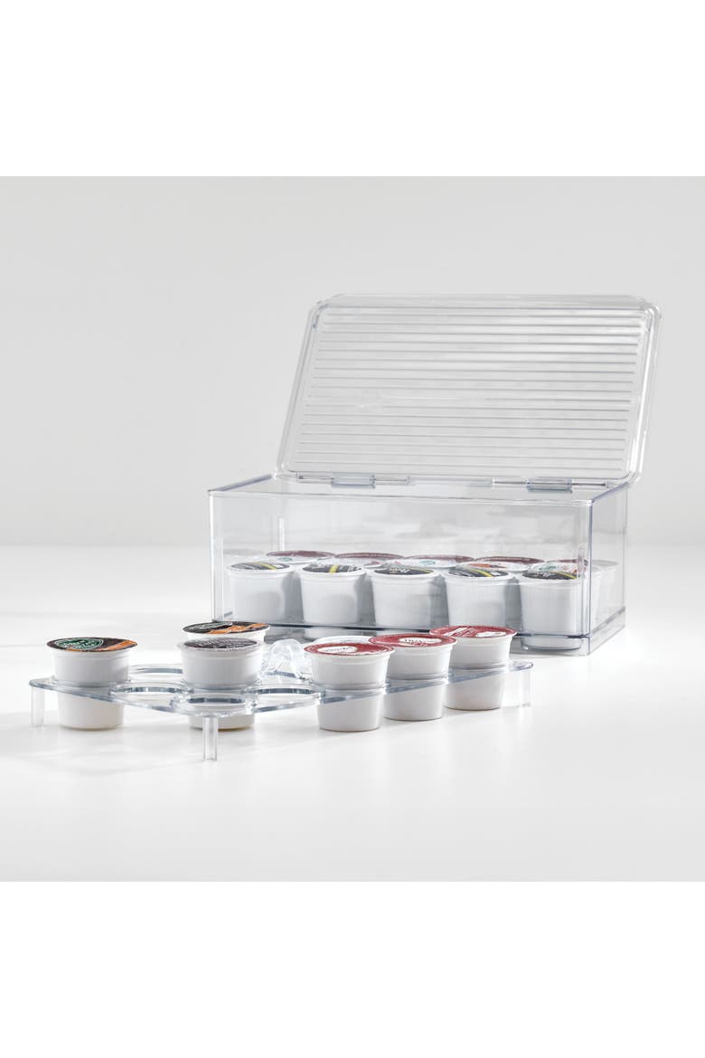 Stackable Coffee Pod Holder for K-Cup Pods - Set of 2 - Clear, Alternate, color, Clear/Gray