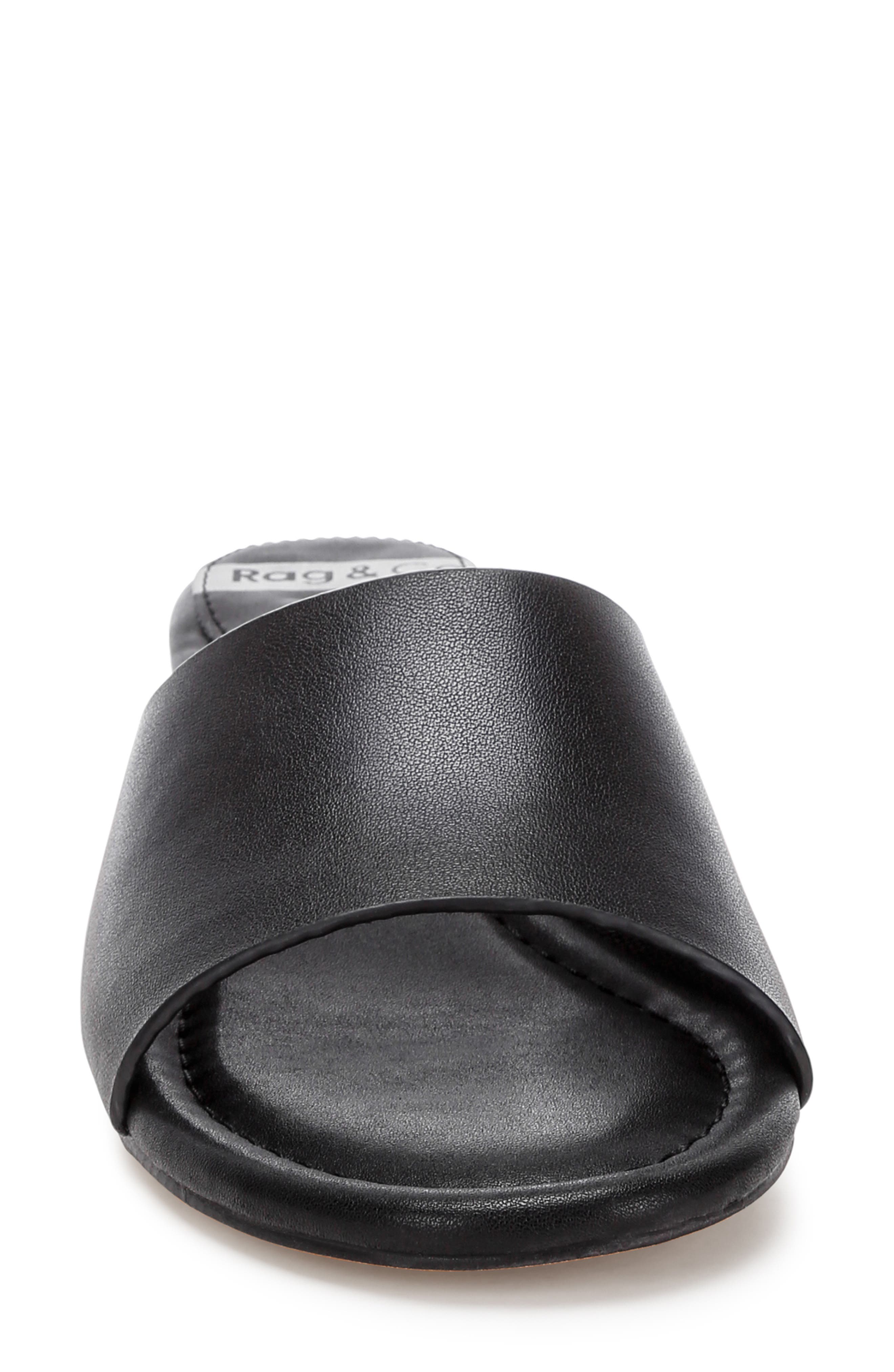 Vizzini Leather Slide Sandal, Alternate, color, BLACK