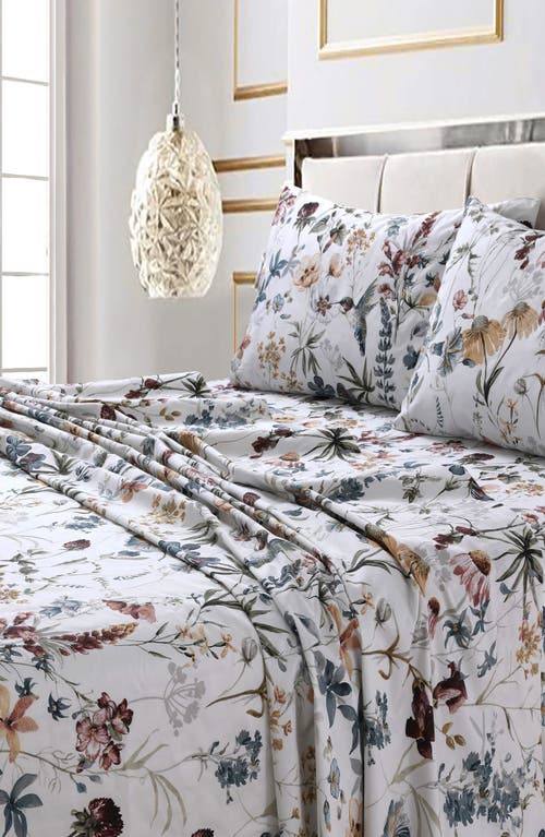 Azores Home Amalfi 300 Thread Count Sateen Sheet Set In Multi