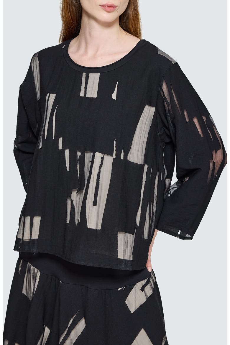 Selindra Sheer Jacquard Blouse, Main, color, Ivory Black