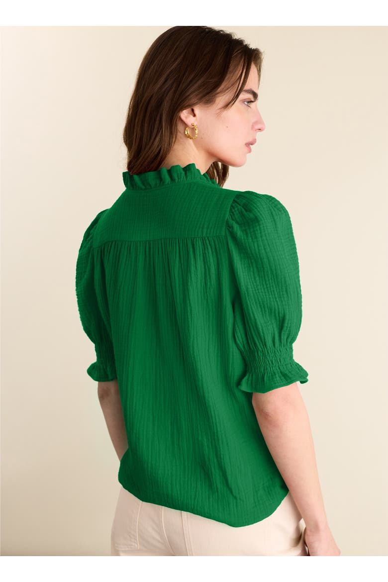 Nolan Organic Cheesecloth Blouse, Alternate, color, Bright Emerald
