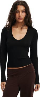 Cotton On Women's Close Knit V-Neck Top