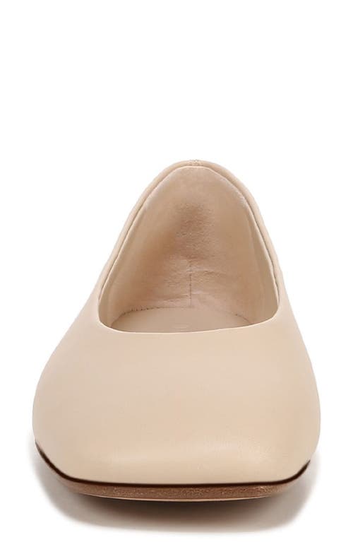 Vince Leah Leather Square-toe Ballerina Flats In Birch Sand