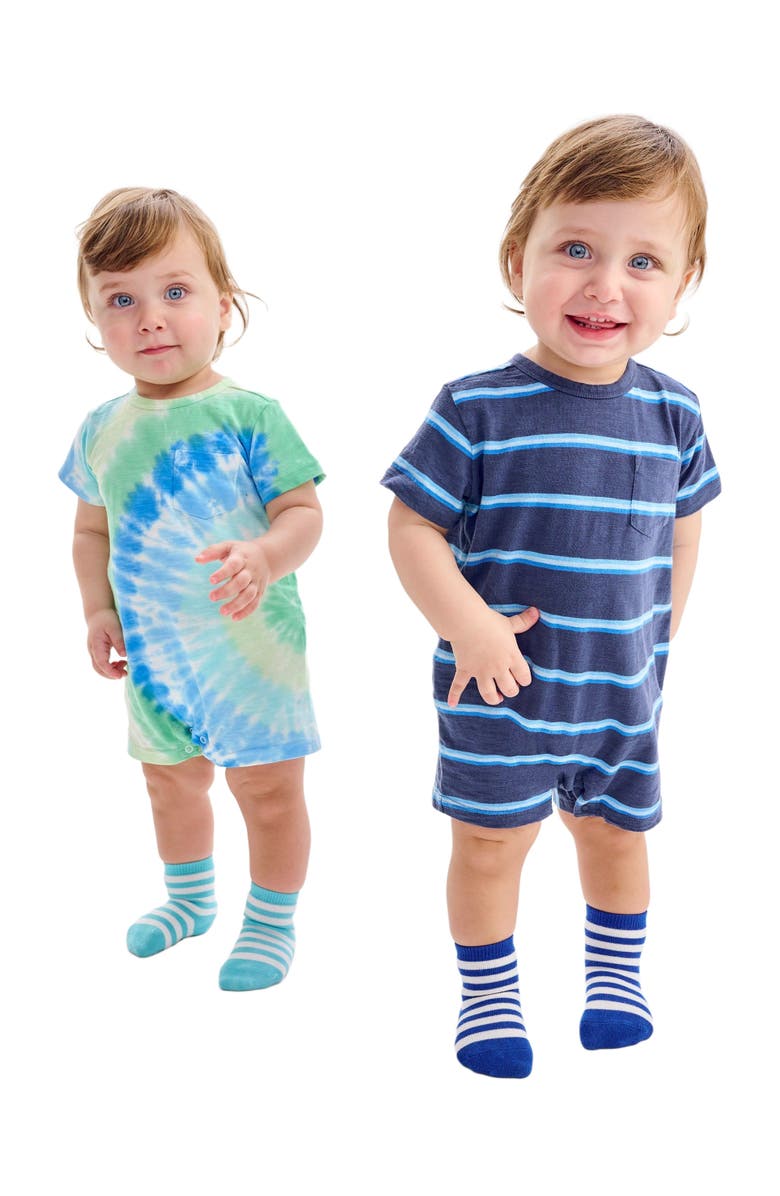 Primary Baby Pocket Shortie In Tie-Dye, Alternate, color, Cool Tie Dye Spiral