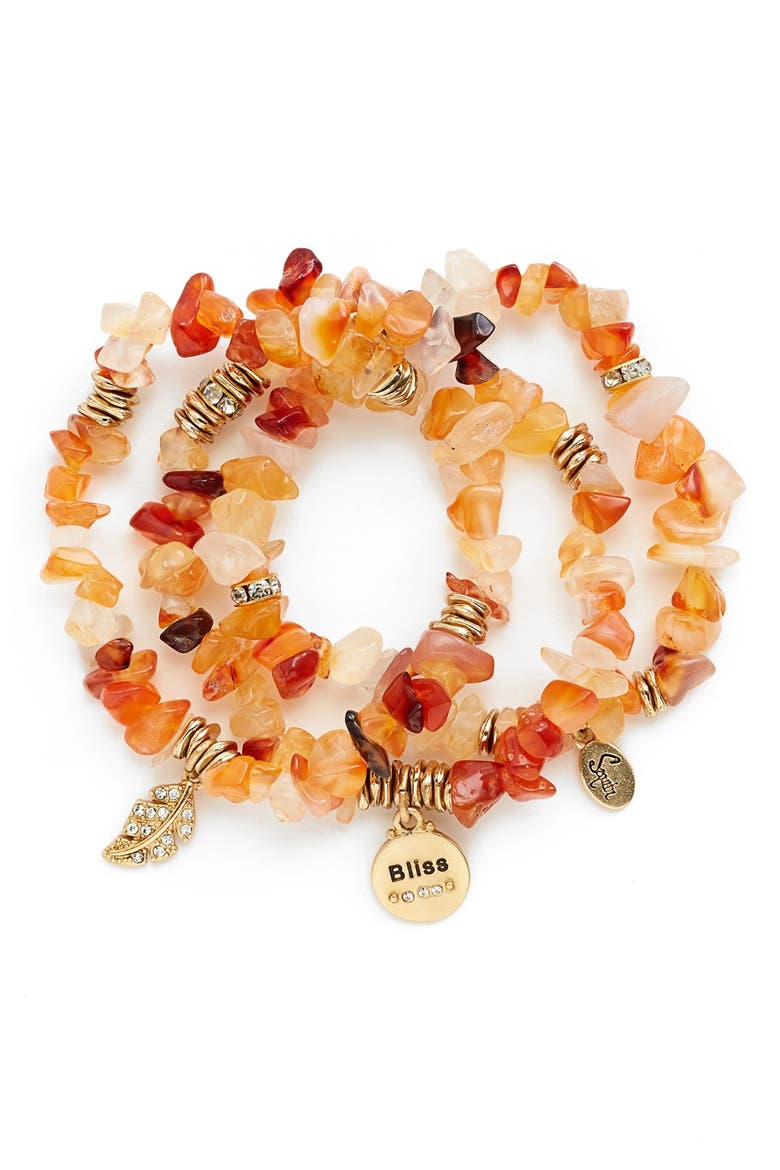Stone Stretch Bracelets, Main, color, CORAL