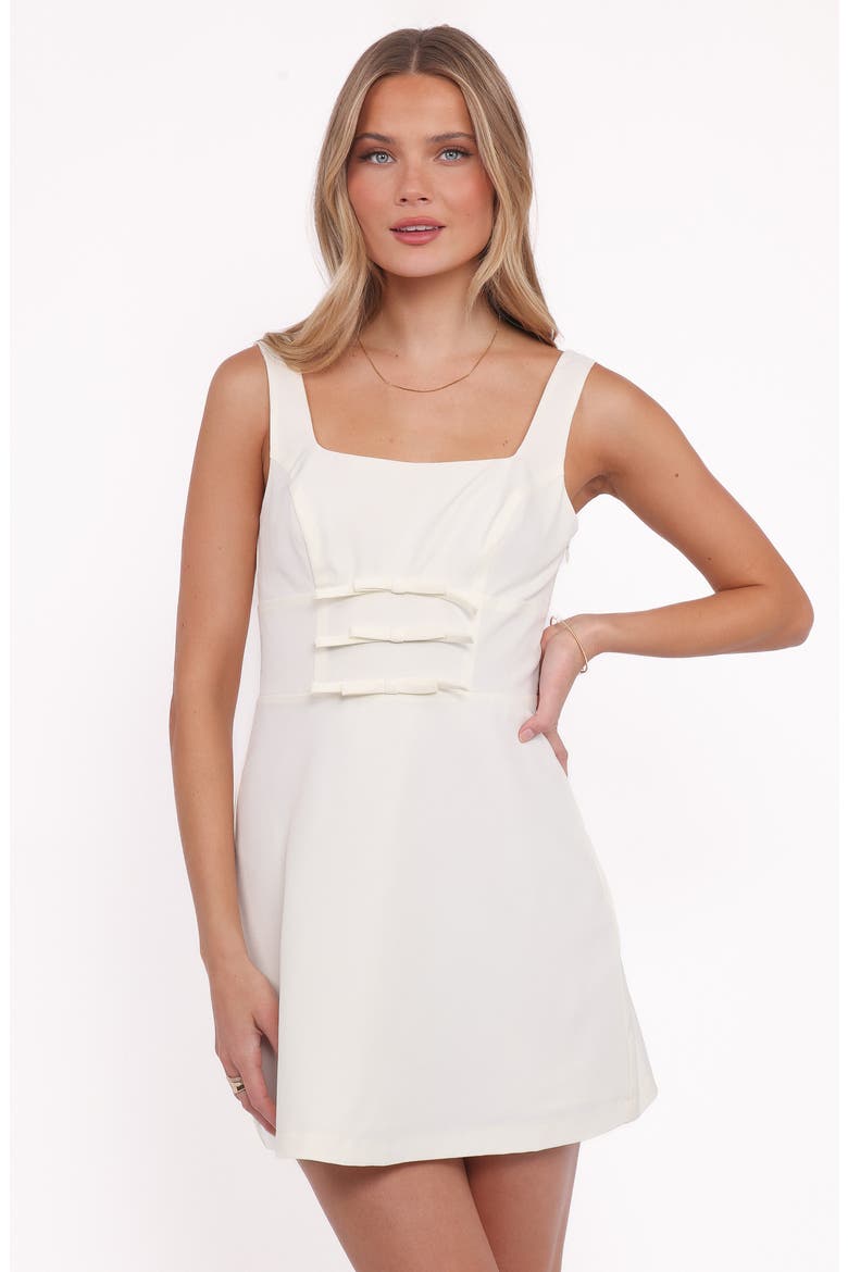 Emer Bow Sleeveless Minidress, Alternate, color, CREAM