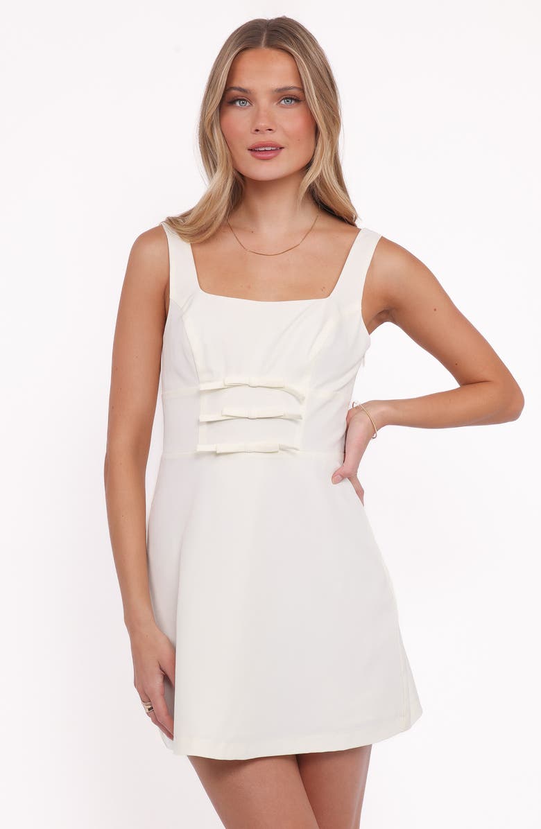 Petal & Pup Emer Bow Sleeveless Minidress, Alternate, color, Cream