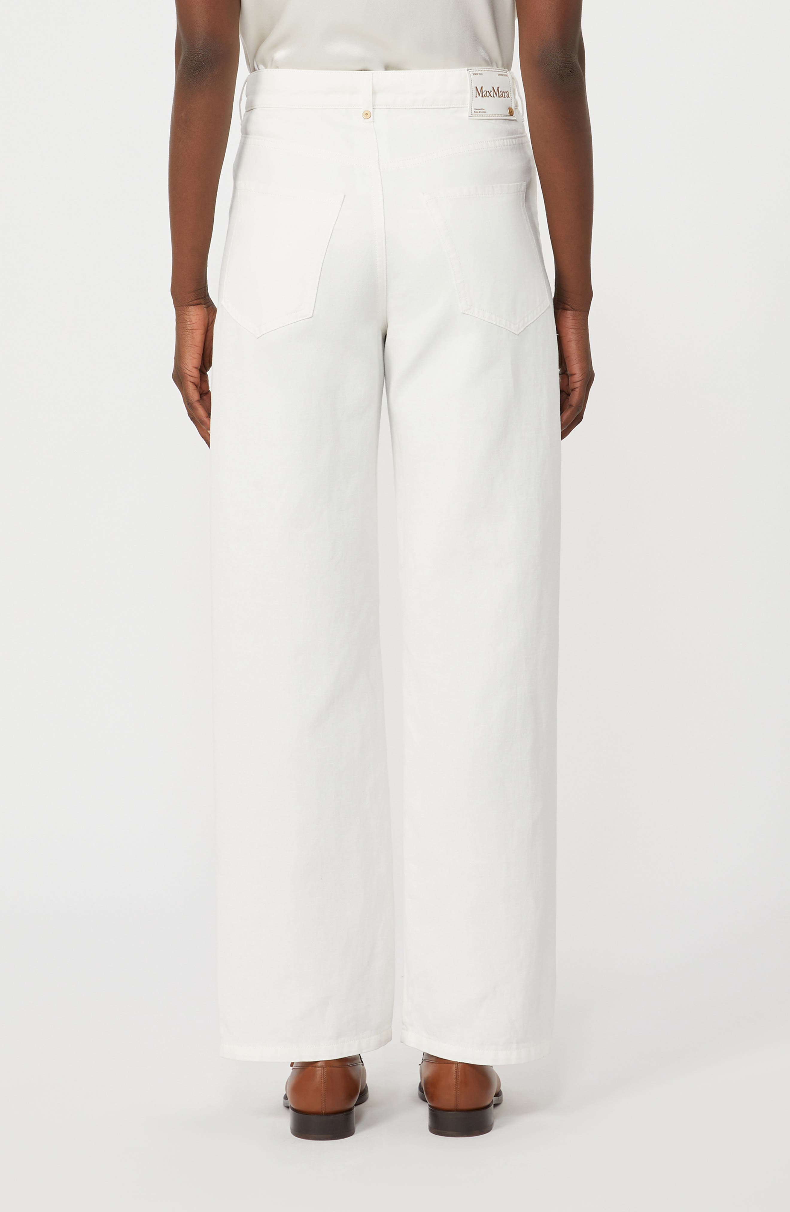 Cotton & Linen Drill Twill Straight Leg Trousers - image 2