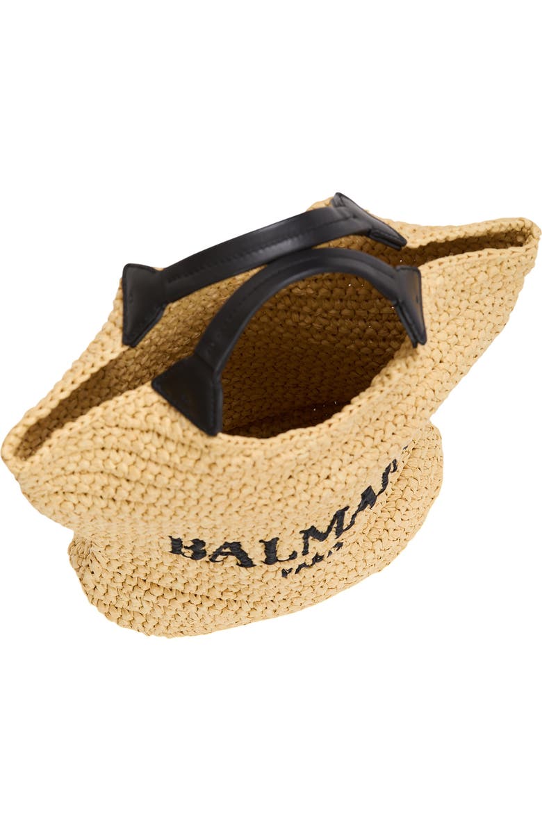 Balmain Mini Balmain crochet tote bag, Alternate, color, Beige