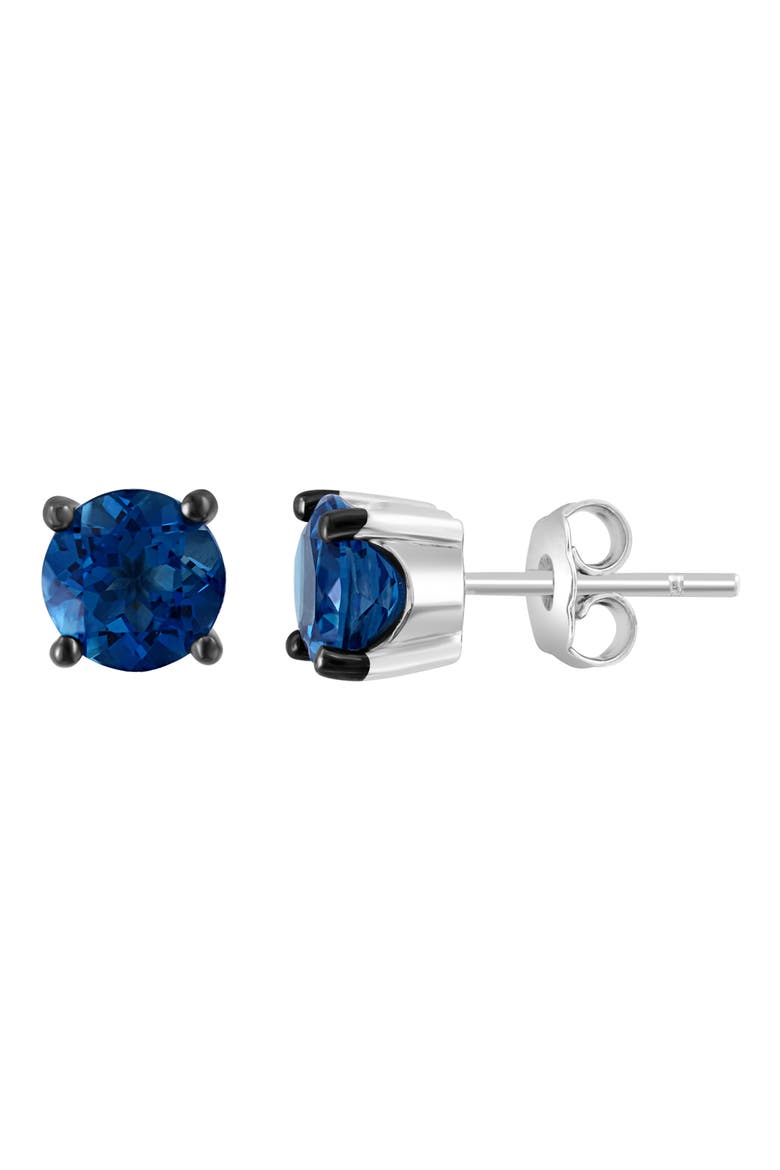 Sterling Silver London Blue Topaz Stud Earrings, Alternate, color, BLUE