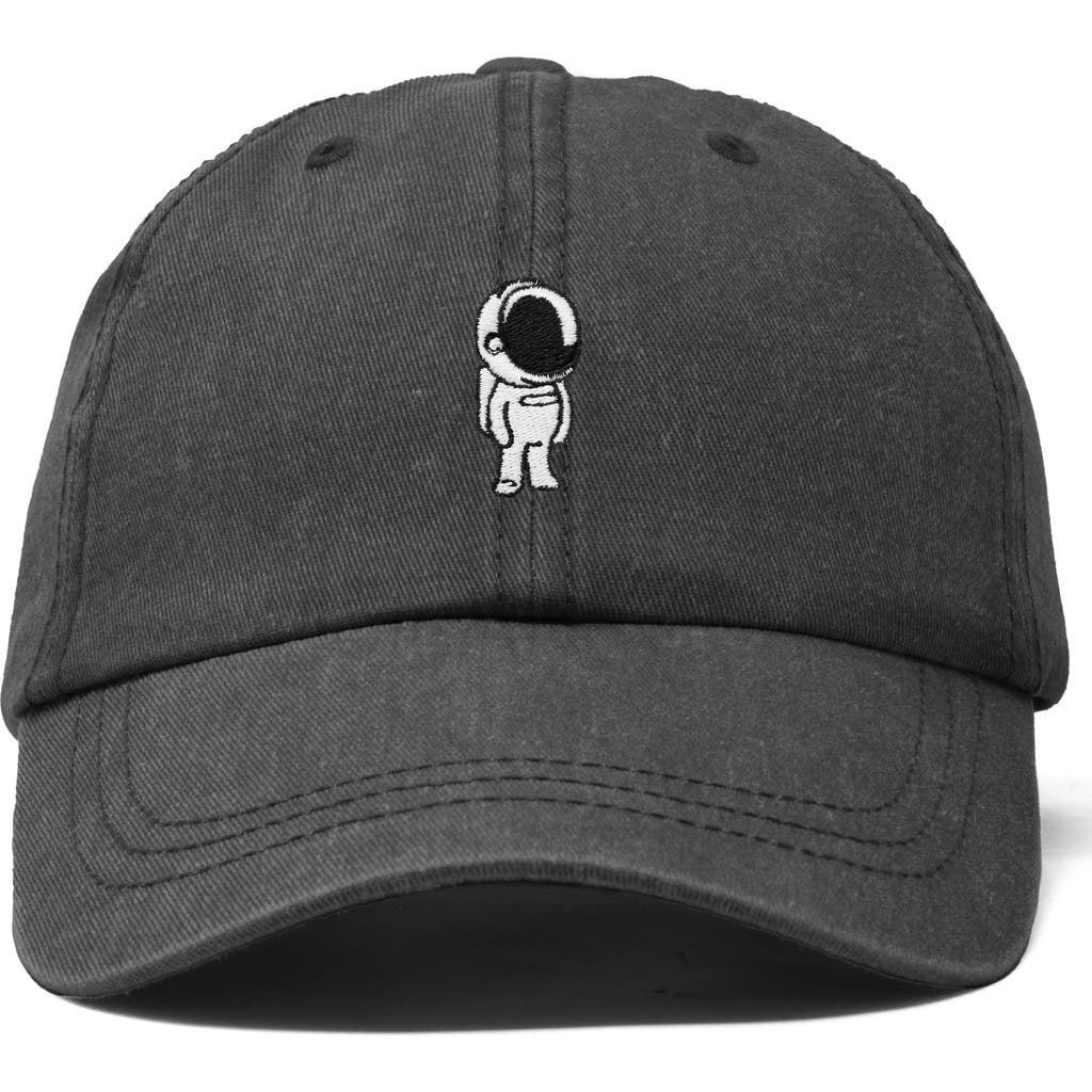 Dalix Astronaut Embroidered Space Hat In Washed Gray