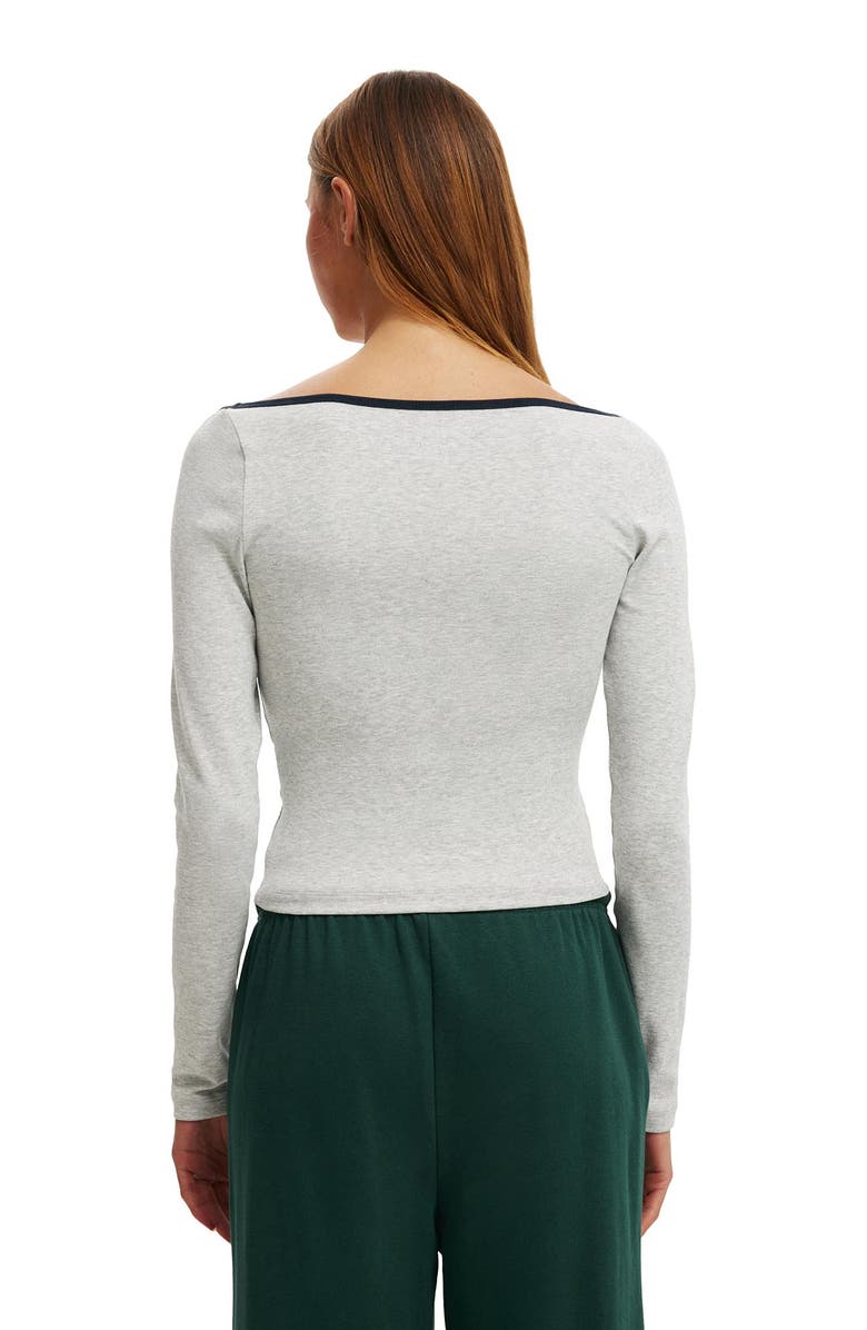 Cotton On Women's The Ls Off Shoulder Graphic Tee, Alternate, color, 91  Soft Grey Marle