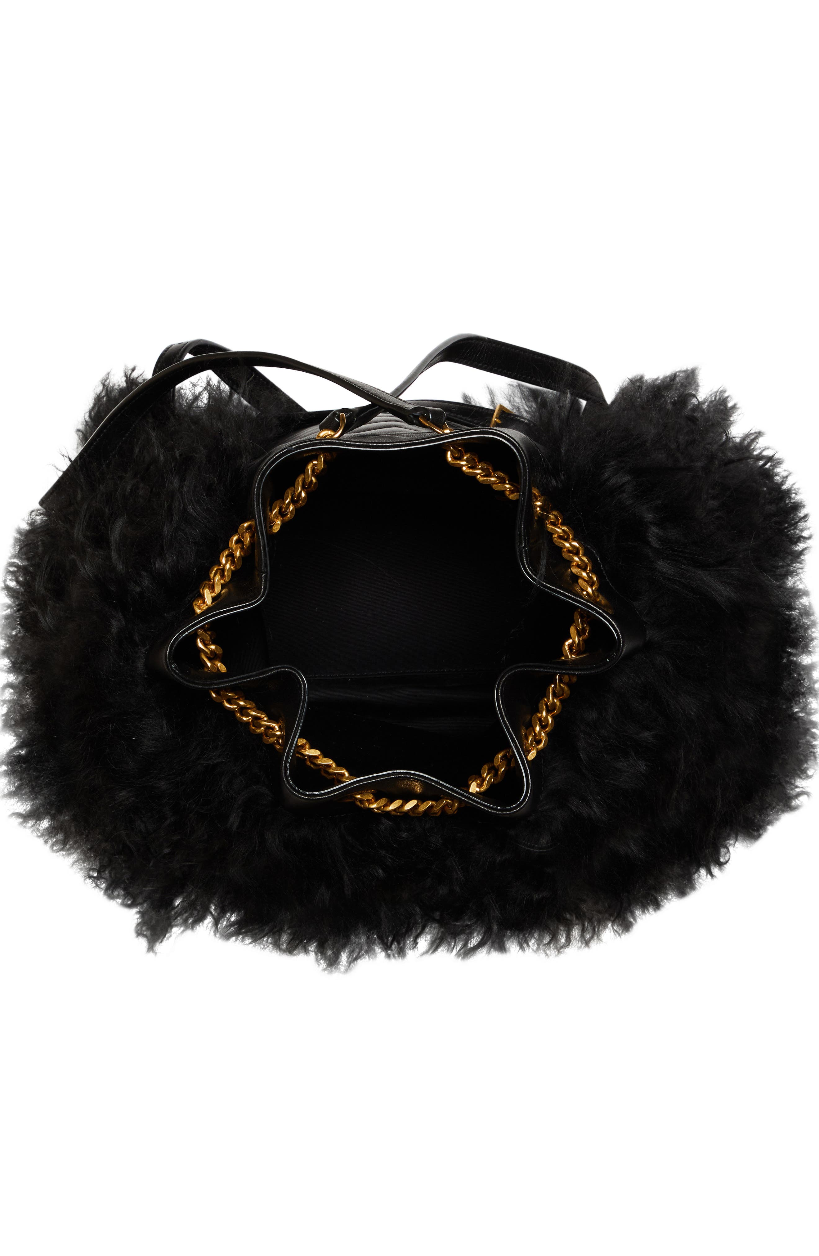 Saint Laurent Joe Genuine Shearling & Lambskin Backpack, Alternate, color, 