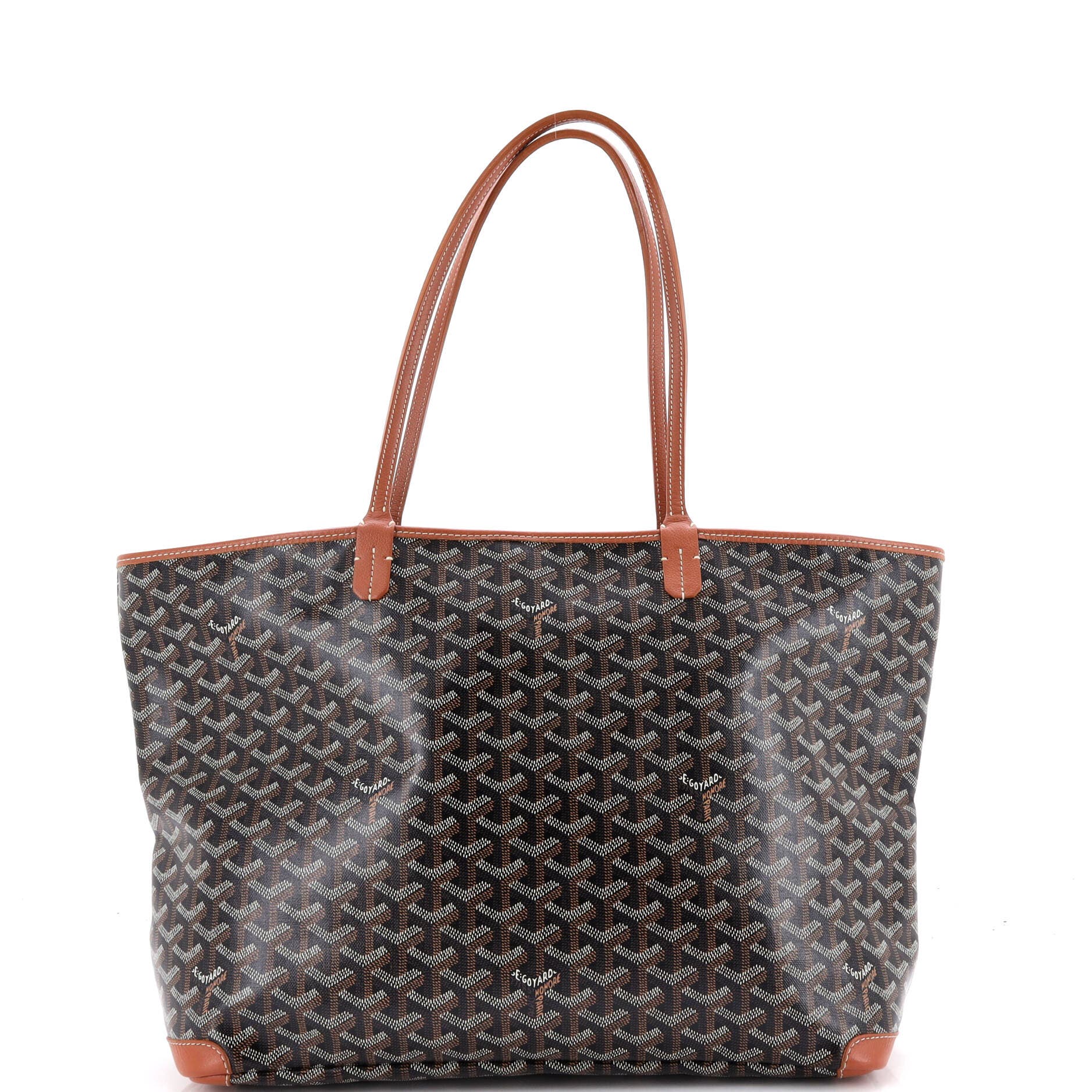 Pre-Owned Goyard Artois Tote Coated Canvas MM, Main, color, Brown