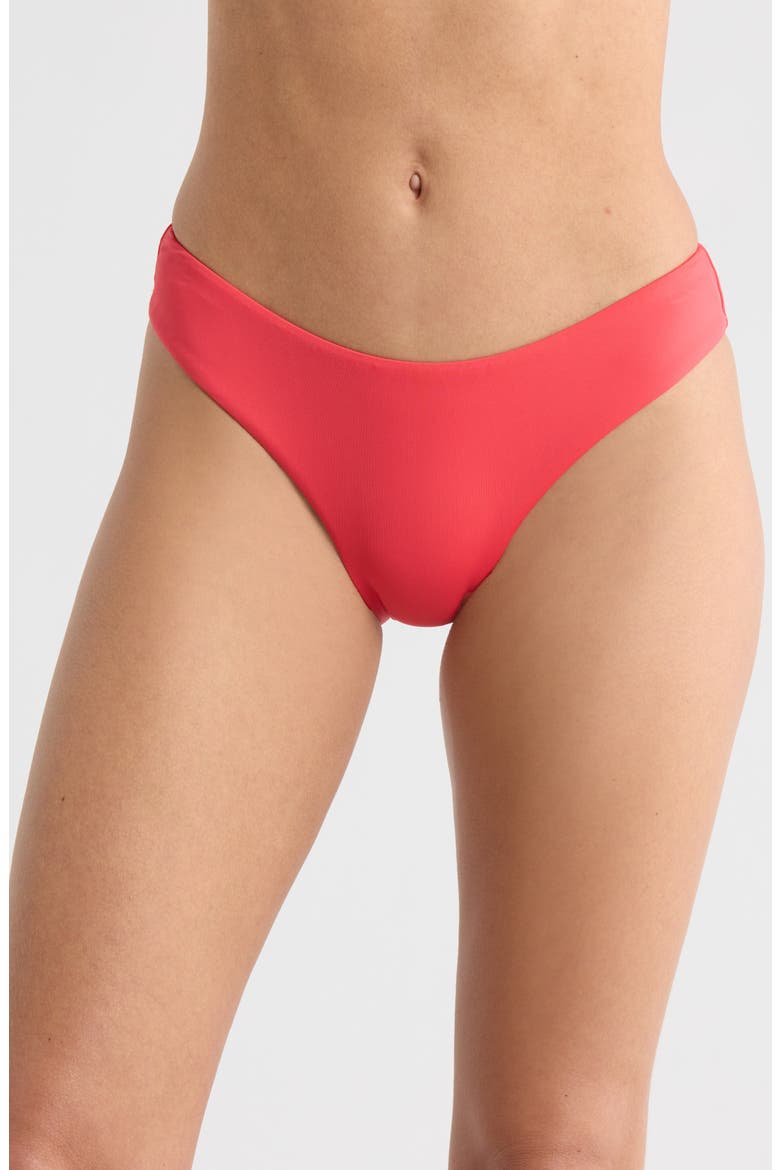 Island Goddess Ruched Bikini Bottoms, Main, color, GUAVA