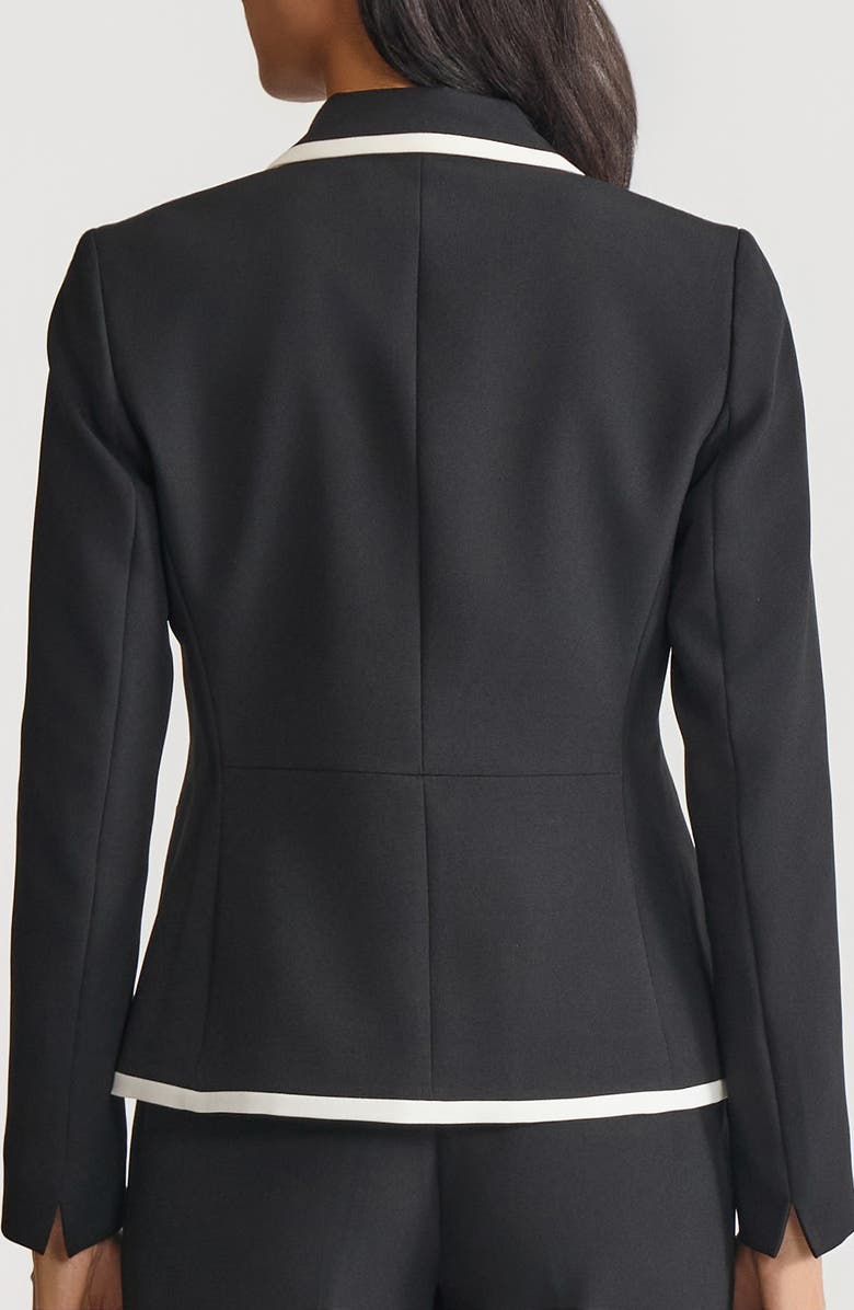 KASPER Two Button Jacket, Alternate, color, Black/ Vanilla Ice