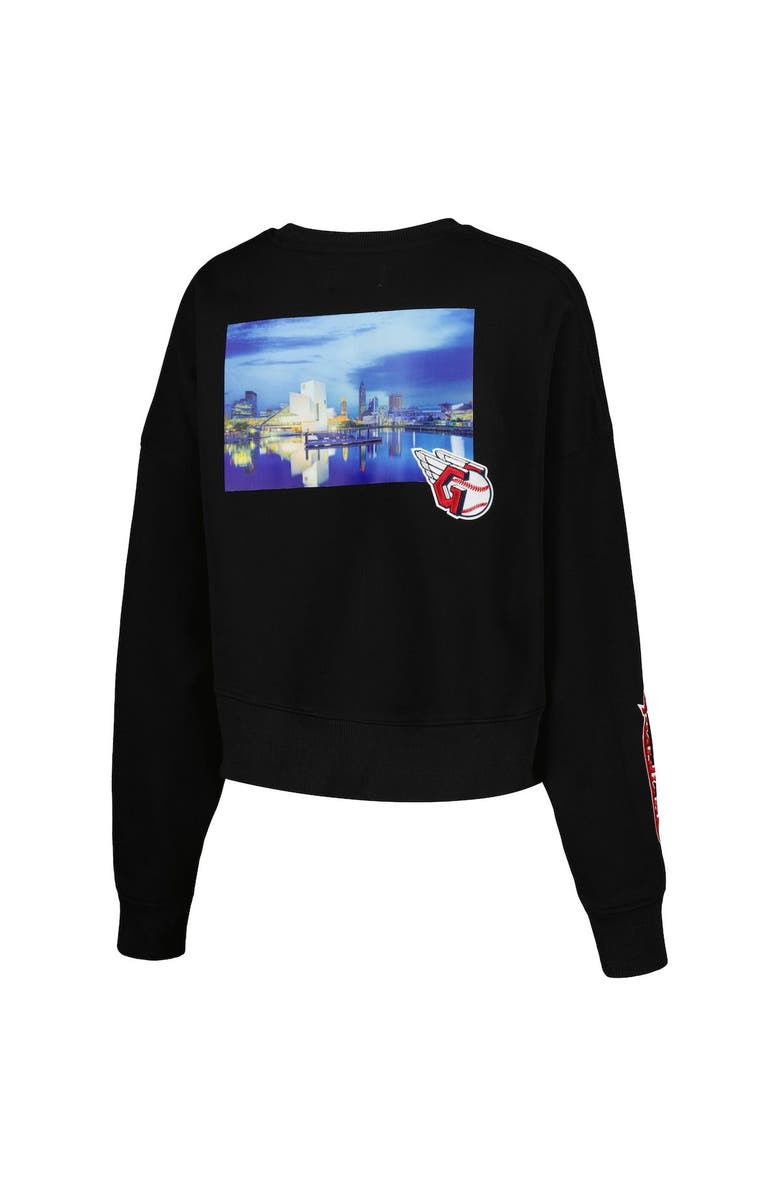 PRO STANDARD Women's Pro Standard Black Cleveland Guardians City Scape Pullover Sweatshirt, Alternate, color, Black