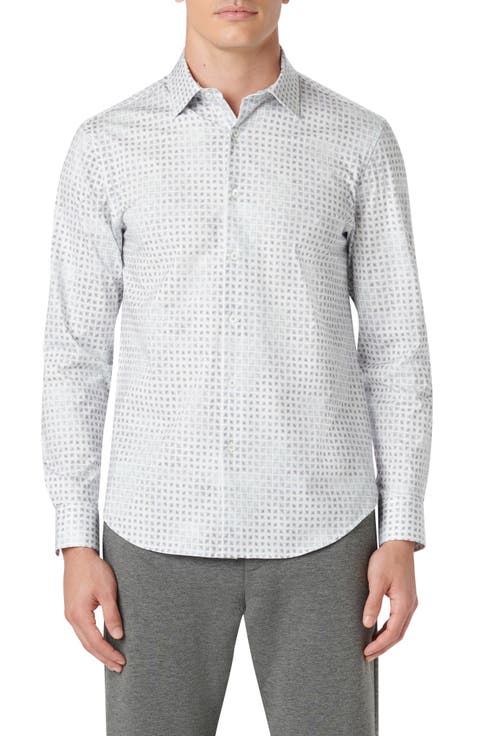 James OoohCotton® Geometric Print Button-Up Shirt