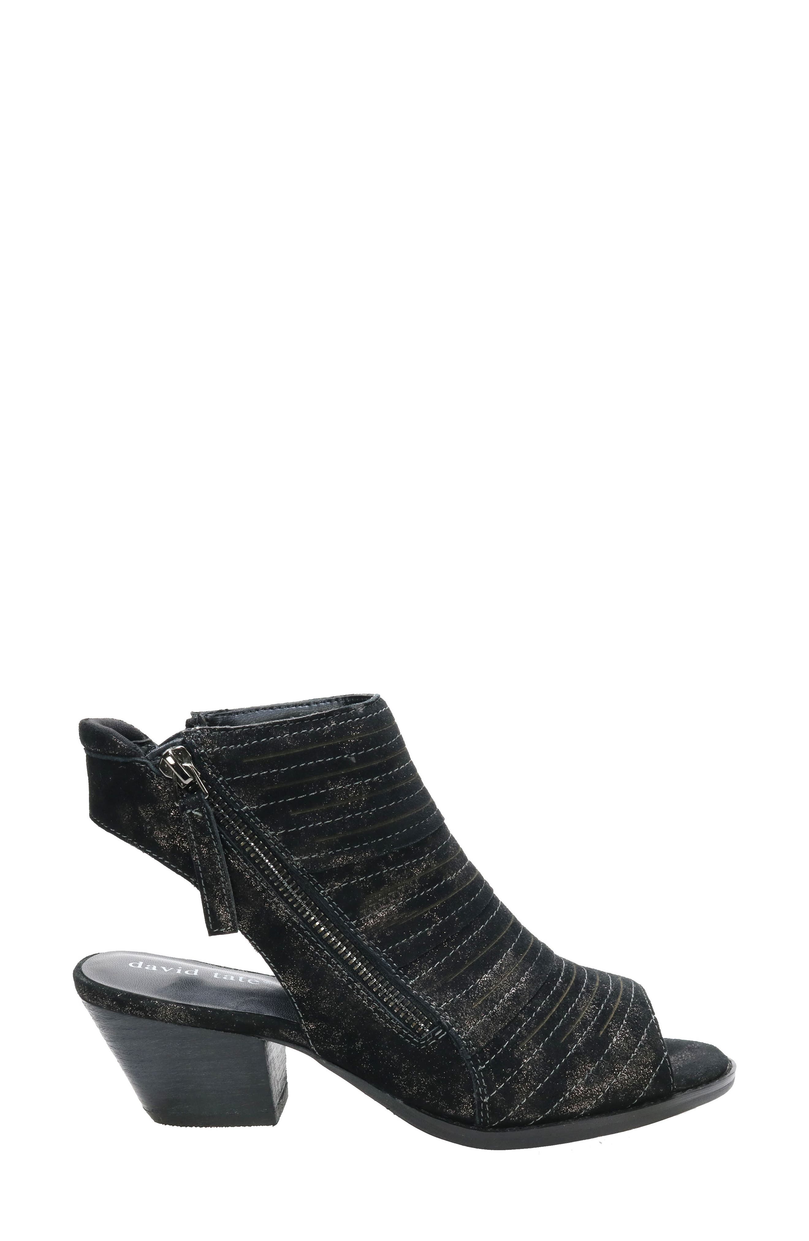 David Tate Sideview Sandal, Alternate, color, Black Metallic