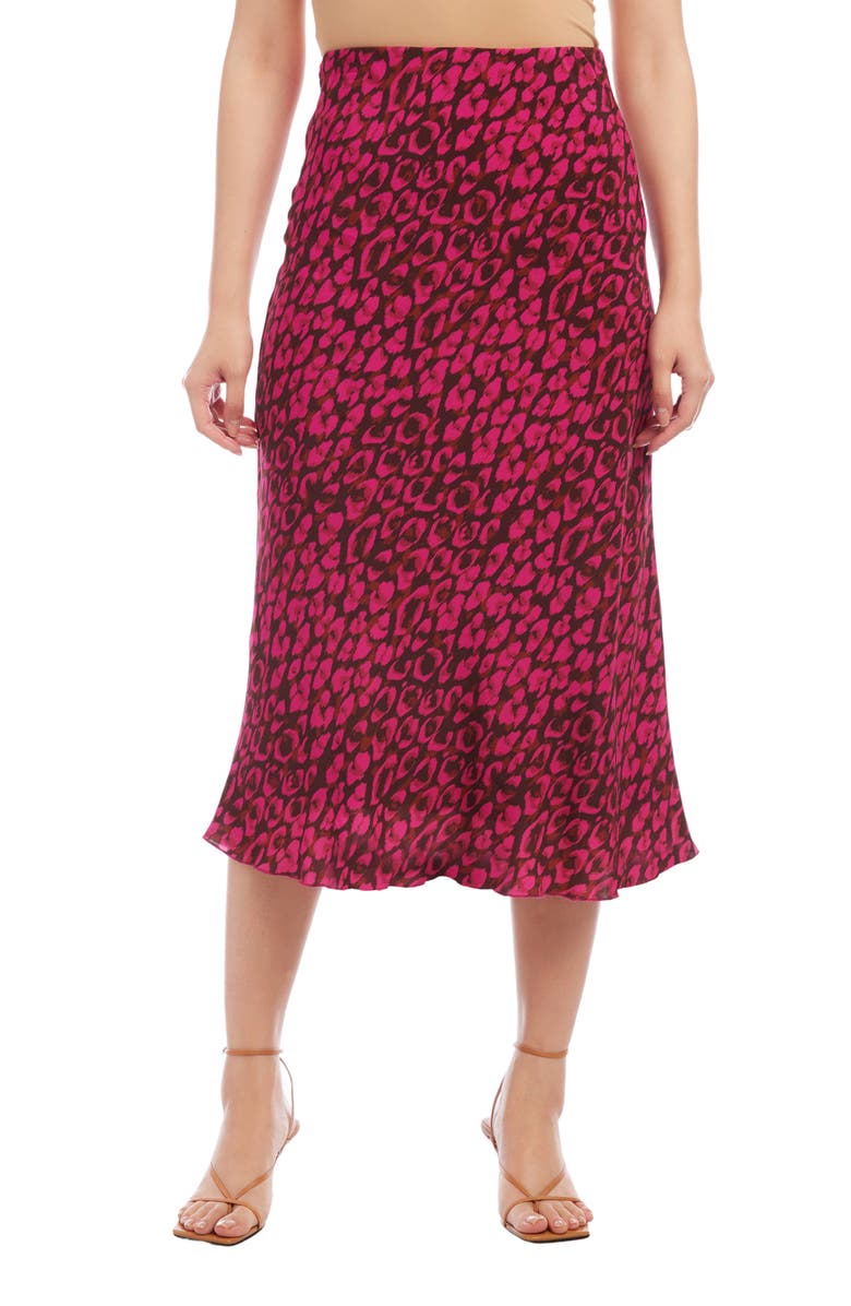 FIFTEEN TWENTY Leopard Print Bias Cut Midi Skirt, Main, color,