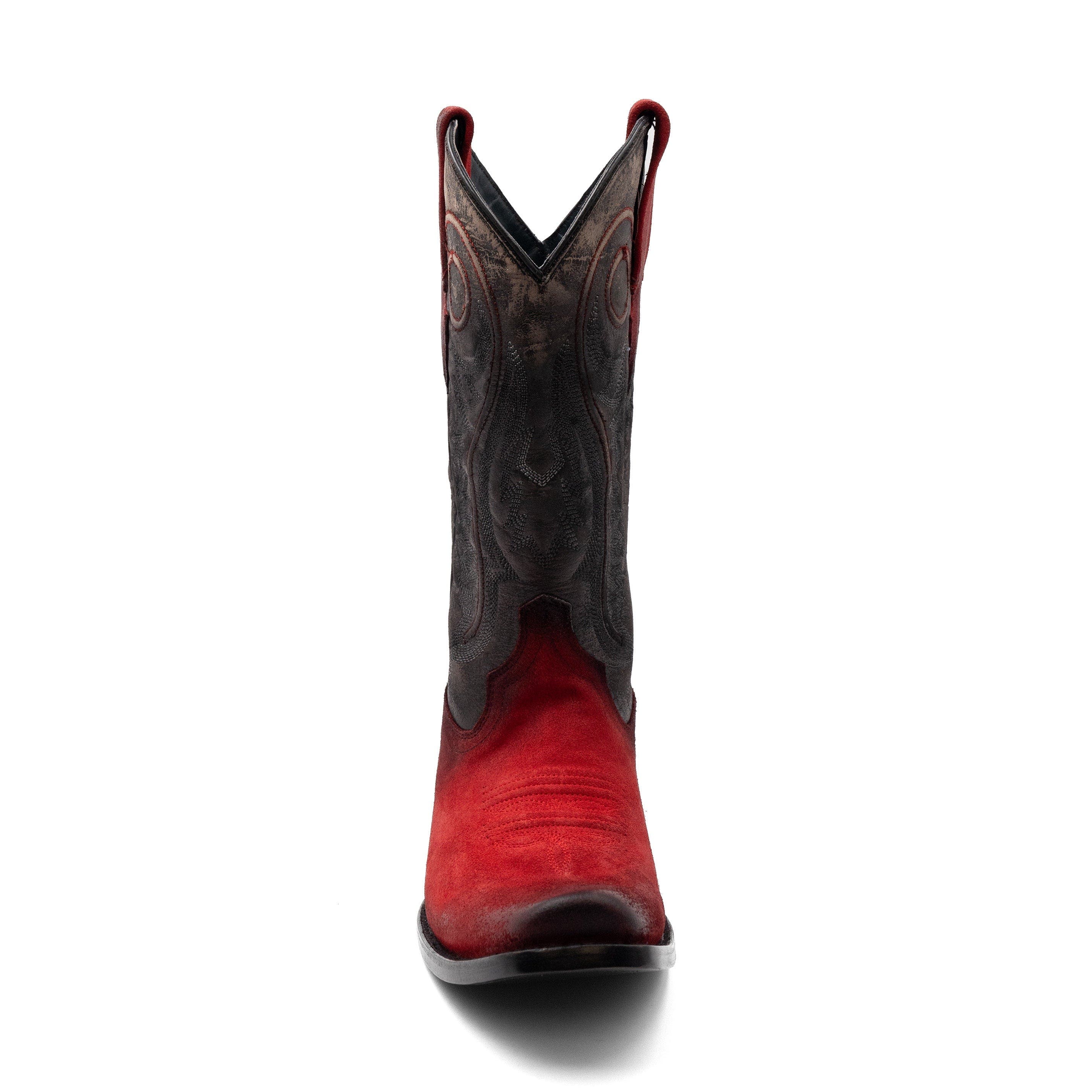 Men's Suede Roughrider Western Boot, Alternate, color, Red