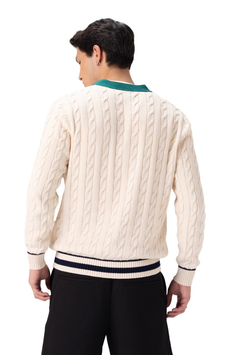 Members Only Cable Knit Cardigan, Alternate, color, Off-White