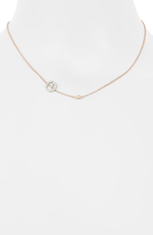 Meshmerise Bezel Diamond Initial Chain Necklace In Gold