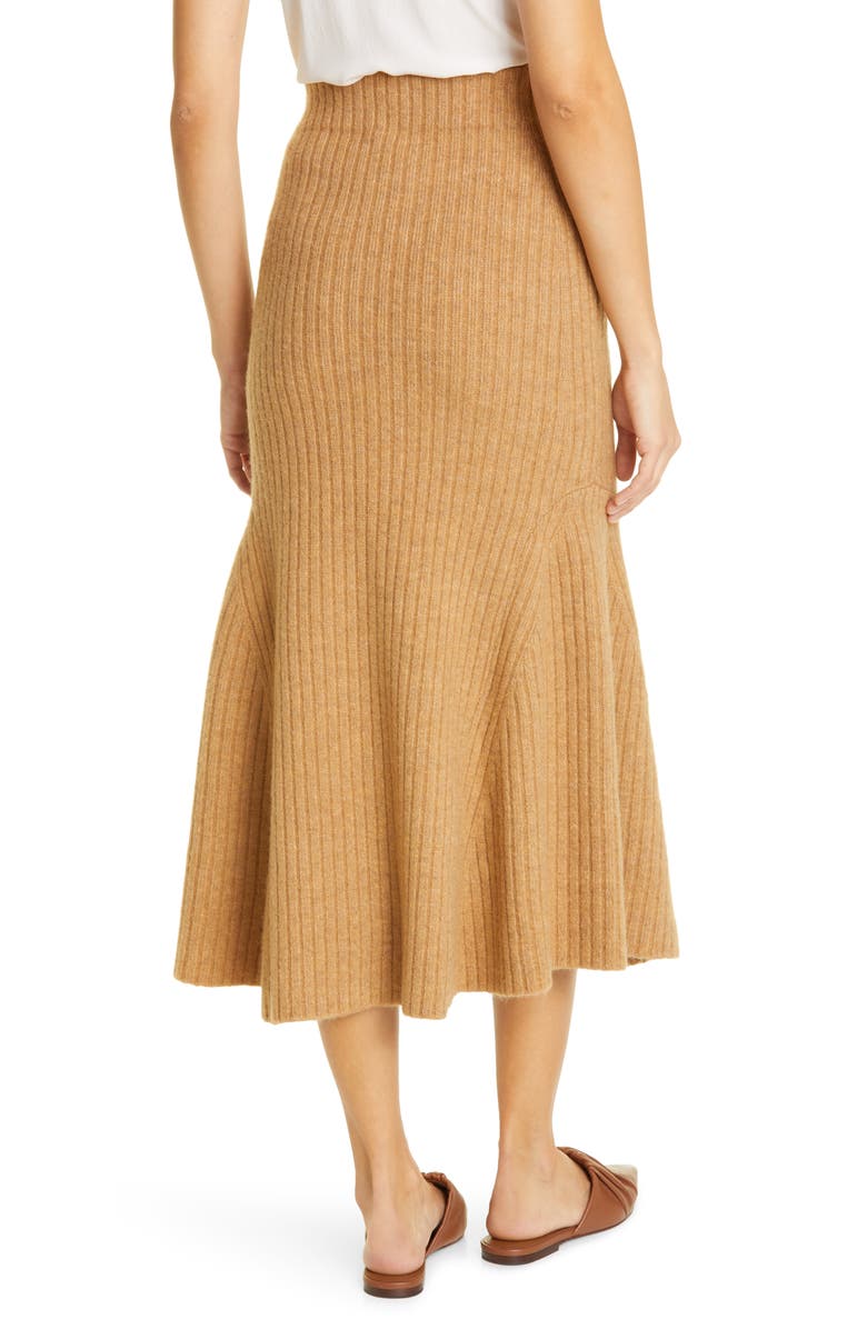 Nanushka Alyna Rib Knit Twirl Skirt, Alternate, color,