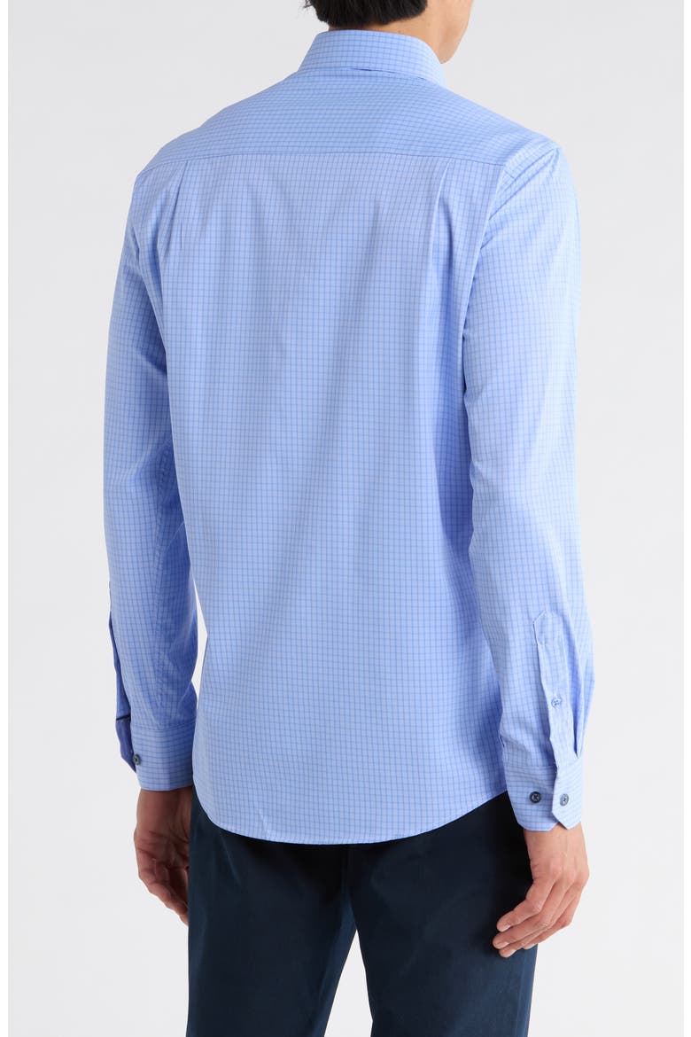Slim Fit Windowpane Check Dress Shirt, Alternate, color, BLUE
