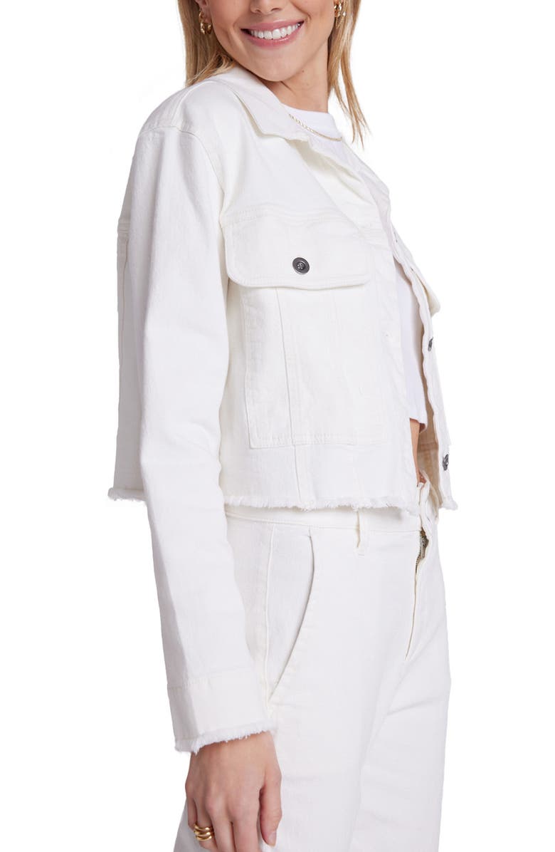 Bella Dahl Willa Raw Hem Crop Denim Trucker Jacket, Alternate, color,
