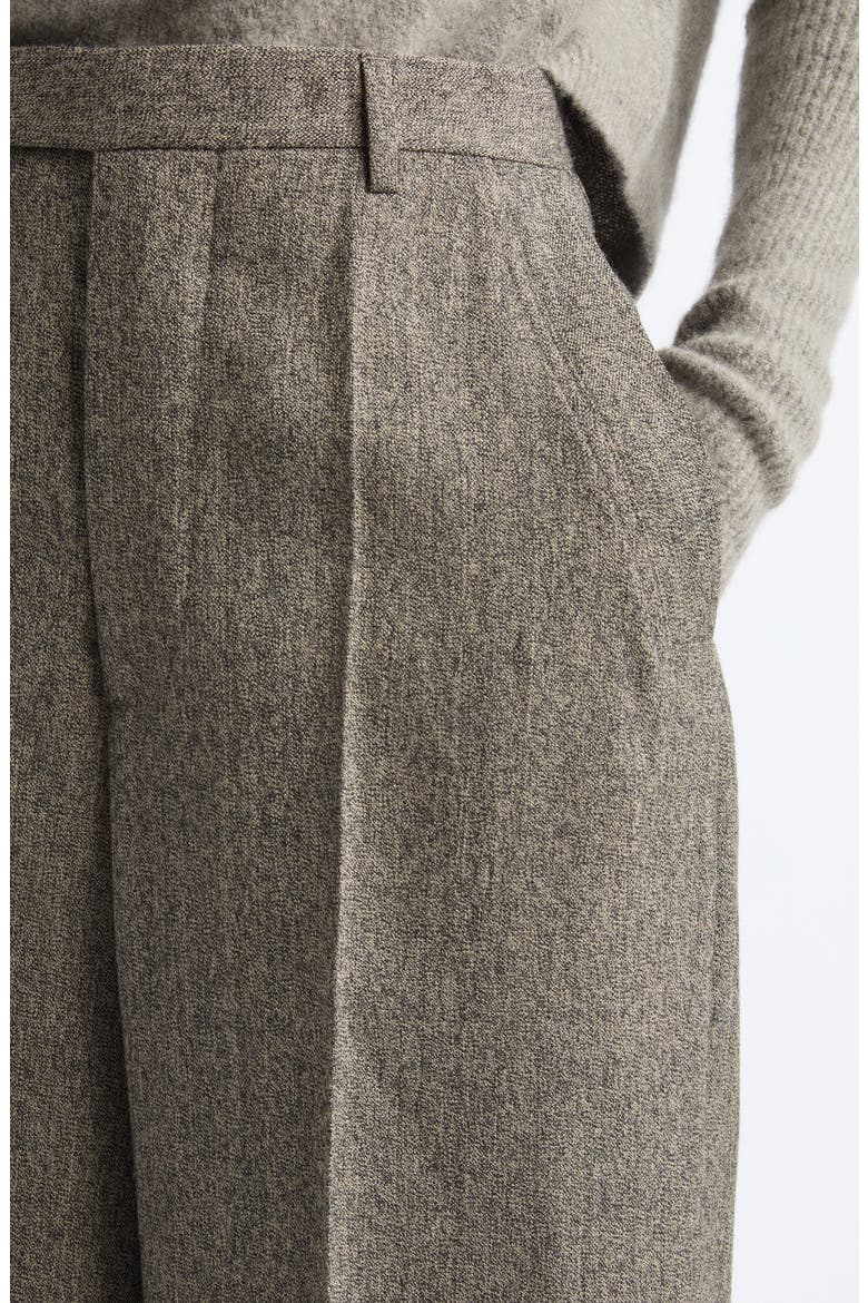 Tailored Wide Leg Wool Pants, Alternate, color, BLACK MELANGE