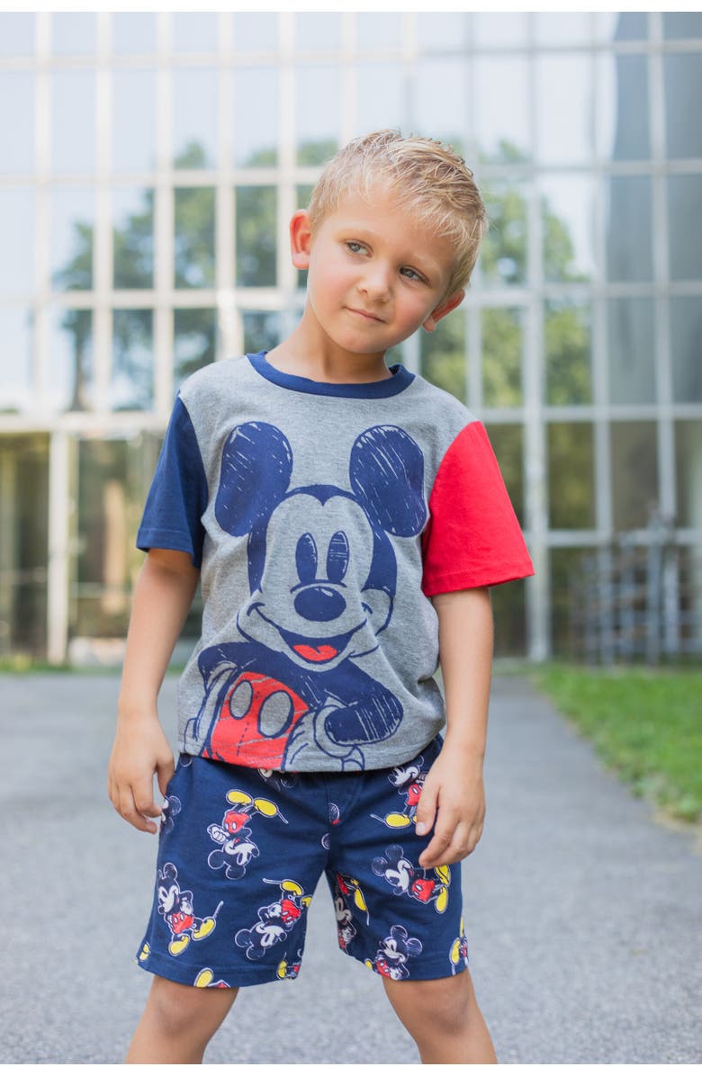 Disney Mickey Mouse 2-Piece T-Shirt and Shorts Set, Alternate, color, Mickey Grey Navy