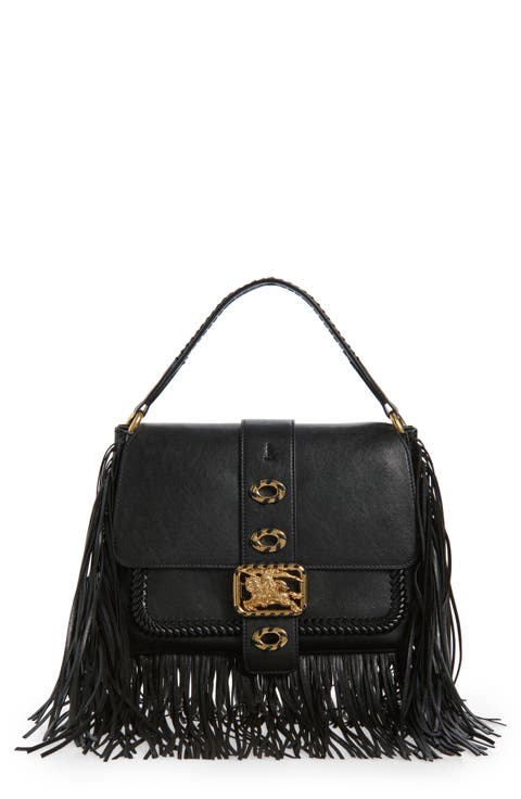 Small Rider Fringe Leather Top Handle Bag
