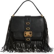Burberry Small Rider Fringe Leather Top Handle Bag