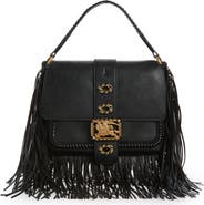 Burberry Small Rider Fringe Leather Top Handle Bag