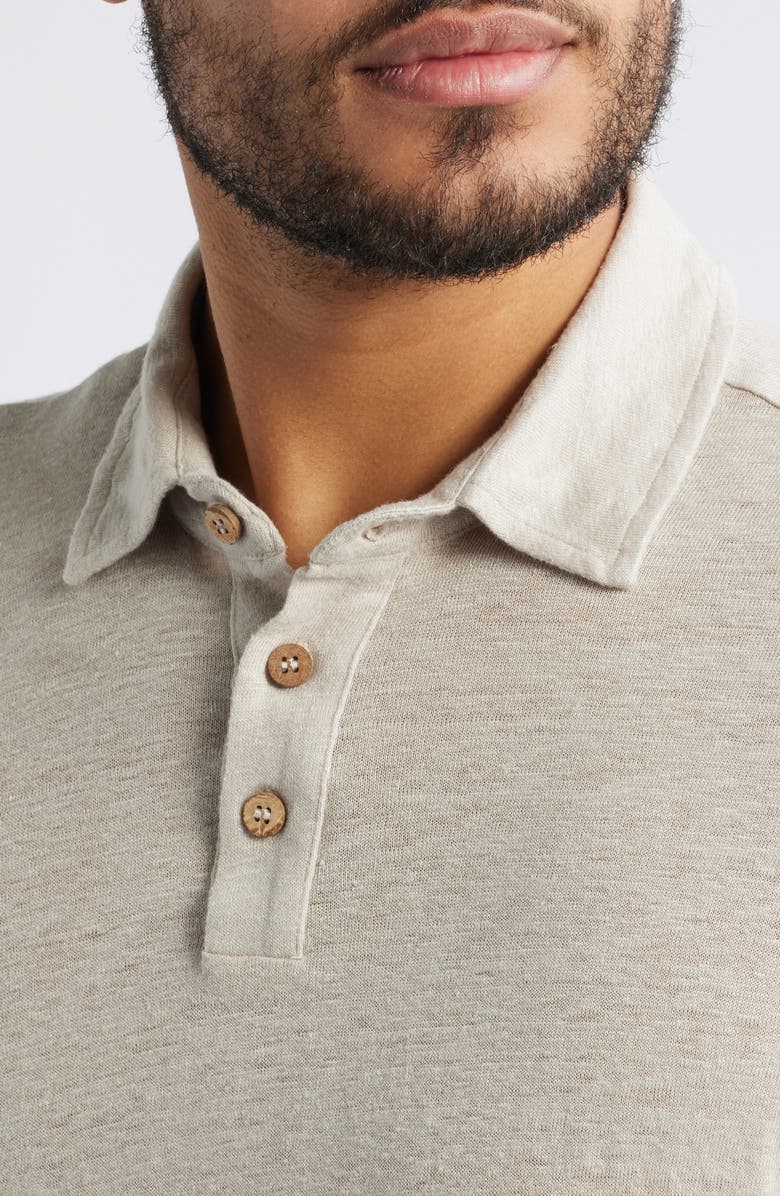 ALEX CRANE Linen Polo, Alternate, color, Bone