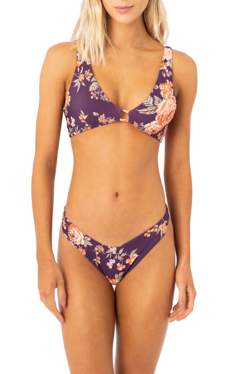 Maaji Vintage Flower Splendour Reversible Bikini Bottoms, Alternate, color,