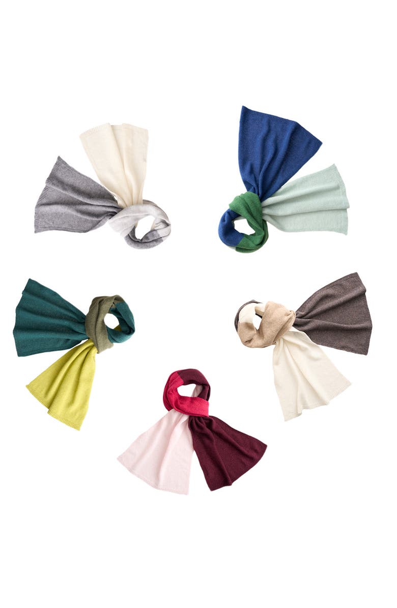 Monticelli Cashmere Pure Cashmere Butter-Soft Wide Scarf, Alternate, color, Grays Combo